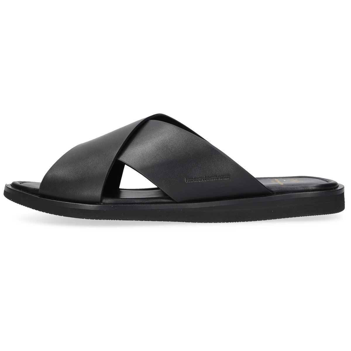 Heinrich Dinkelacker Herren Sandale Garda Plain Schwarz