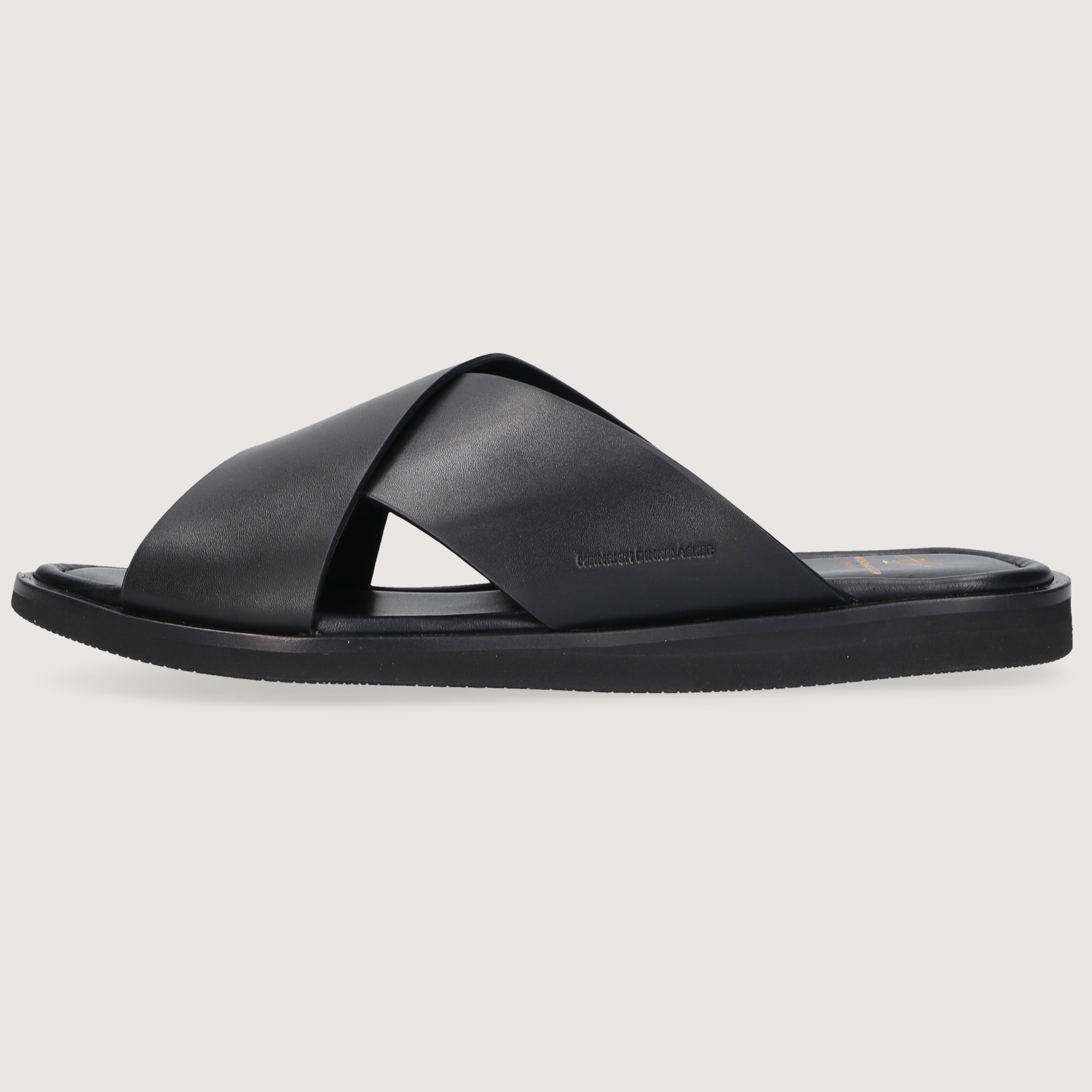 Heinrich Dinkelacker Herren Sandale Garda Plain Schwarz