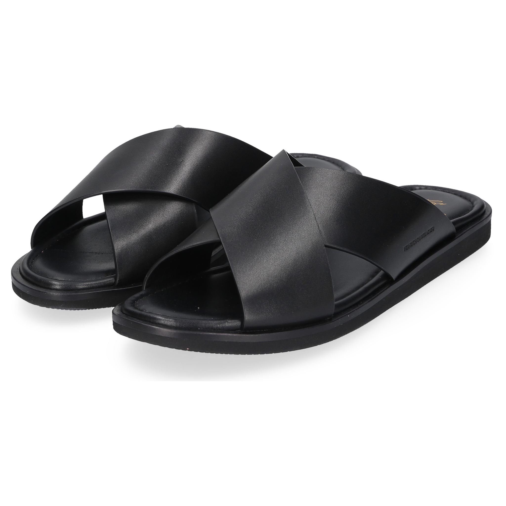 Heinrich Dinkelacker Herren Sandale Garda Plain Schwarz