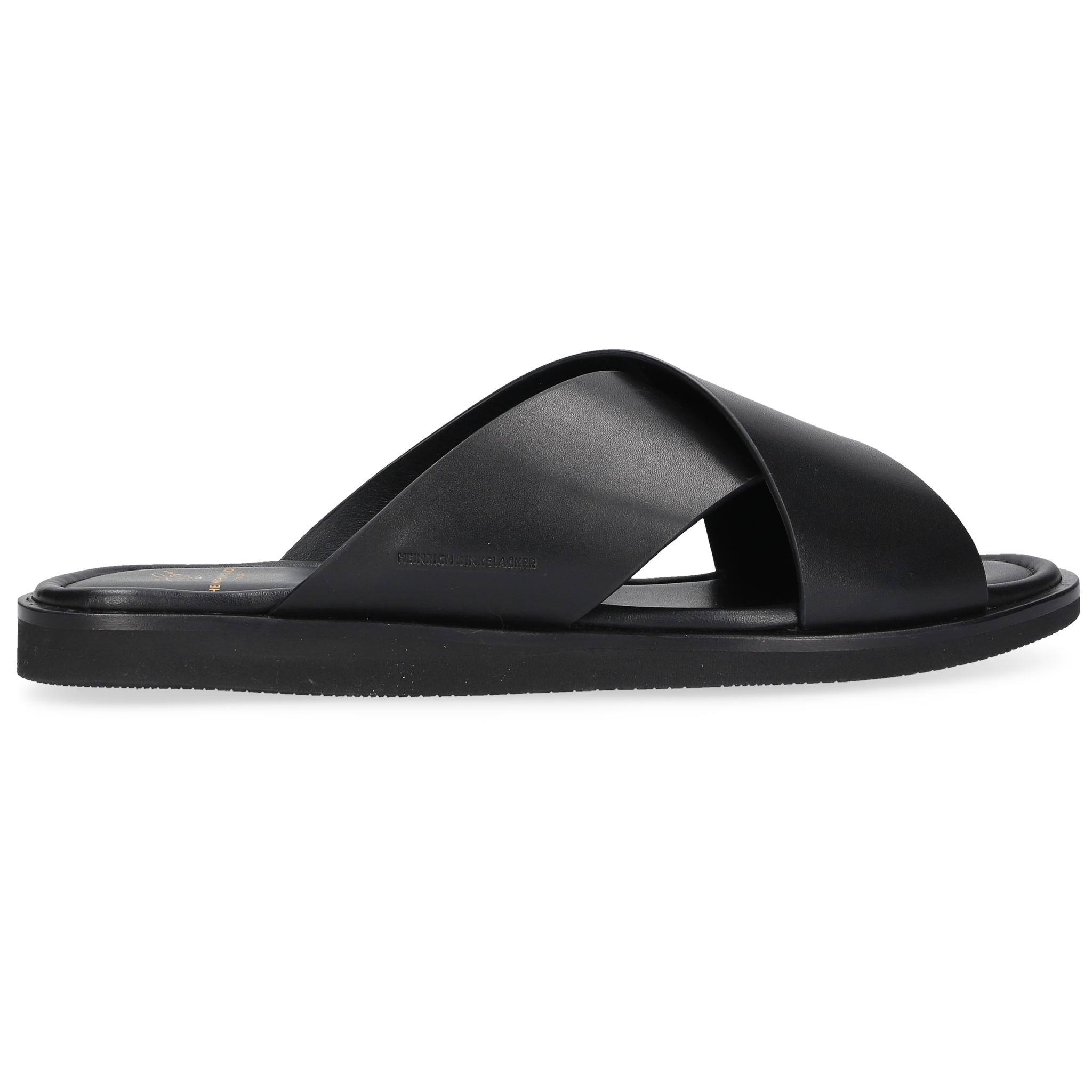 Heinrich Dinkelacker Herren Sandale Garda Plain Schwarz