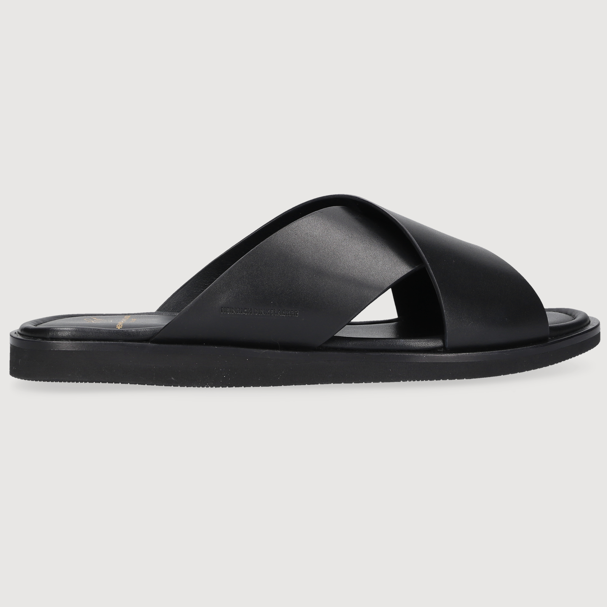 Heinrich Dinkelacker Herren Sandale Garda Plain Schwarz
