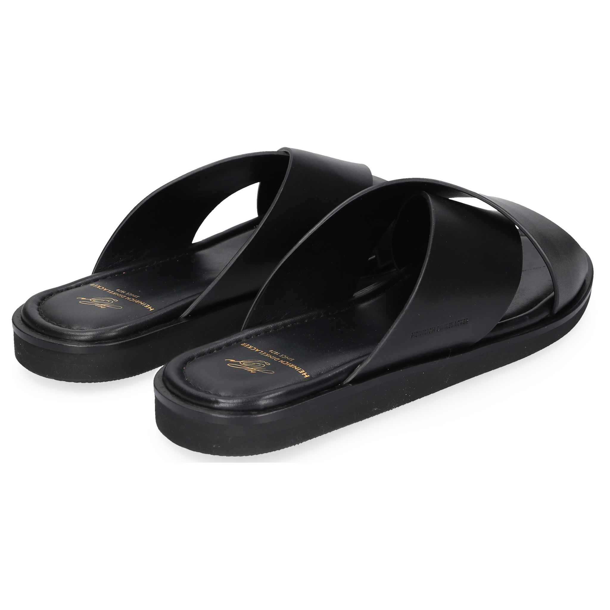Heinrich Dinkelacker Herren Sandale Garda Plain Schwarz