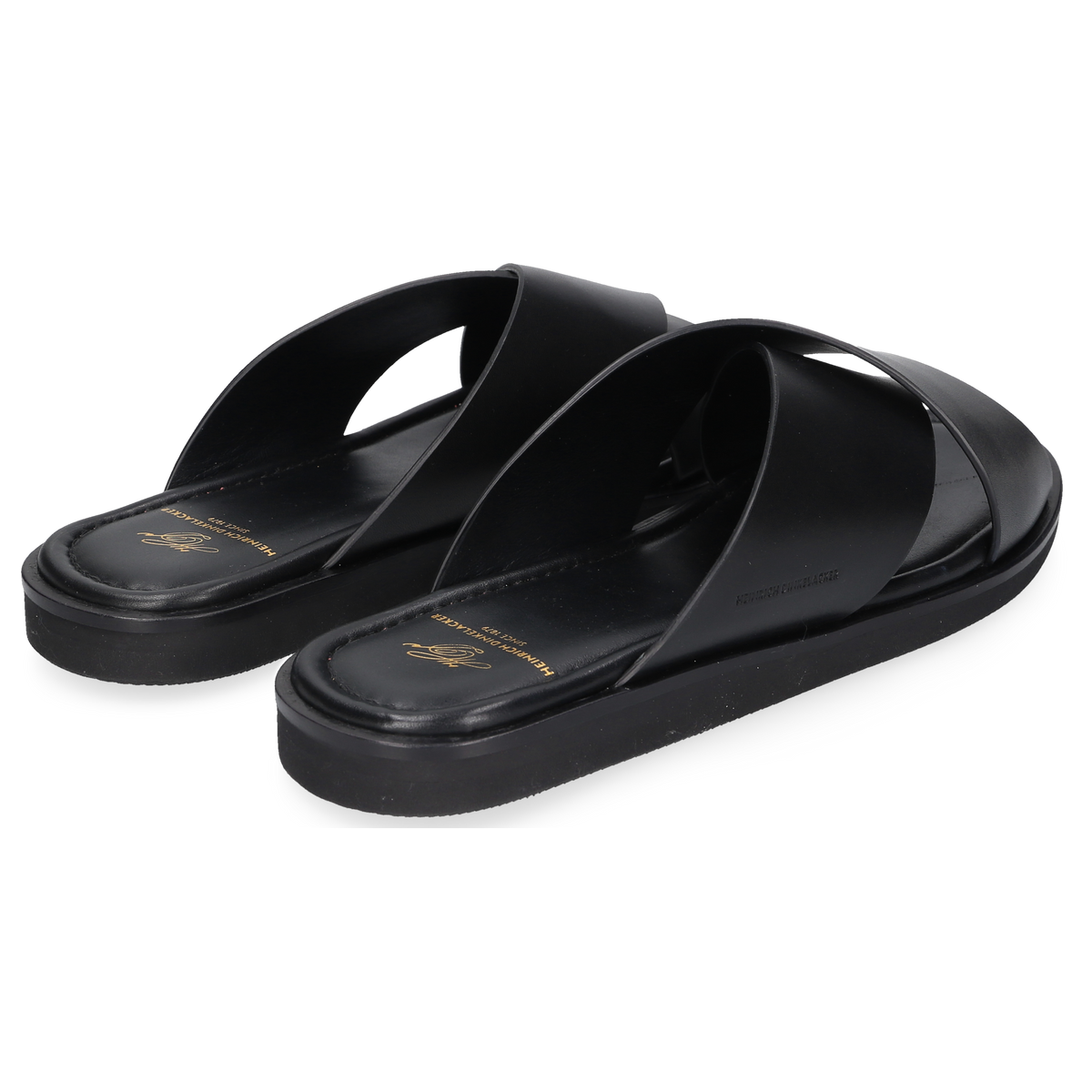 Heinrich Dinkelacker Herren Sandale Garda Plain Schwarz