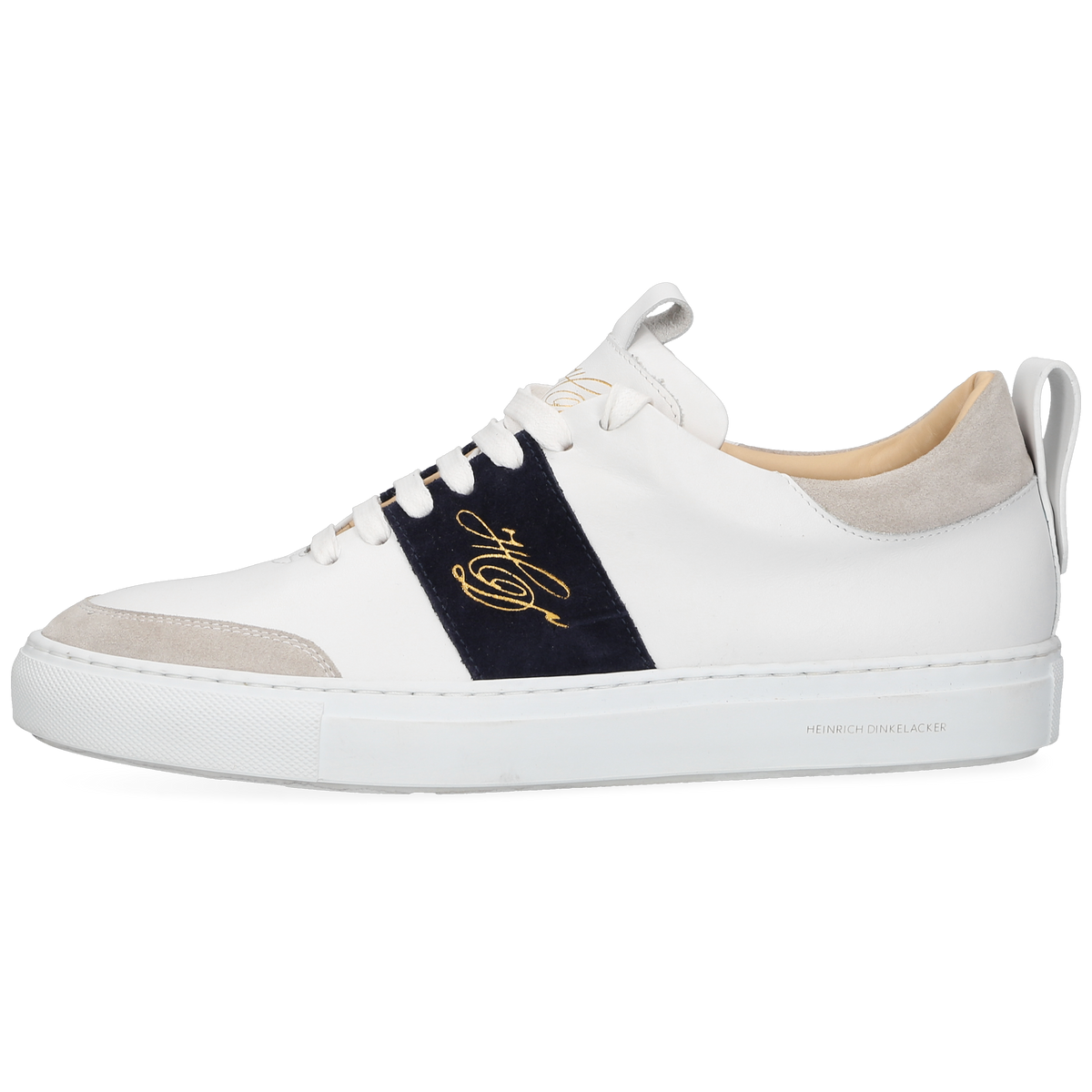 Heinrich Dinkelacker Men's Sneaker Turin Plain White/Navy