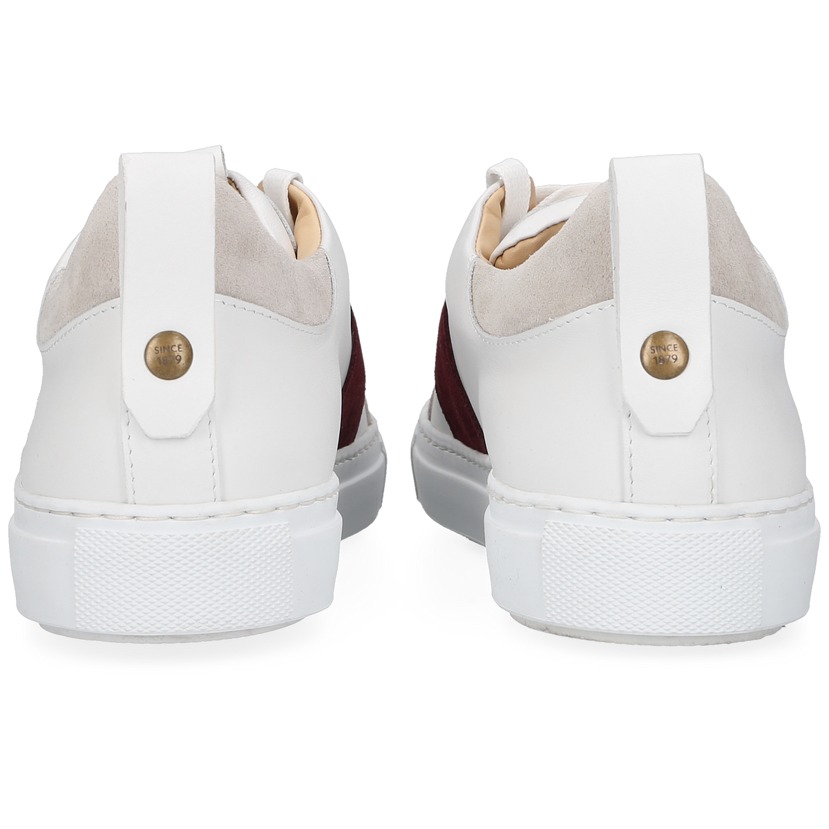 Heinrich Dinkelacker Men's Sneaker Turin Plain White/Bordo