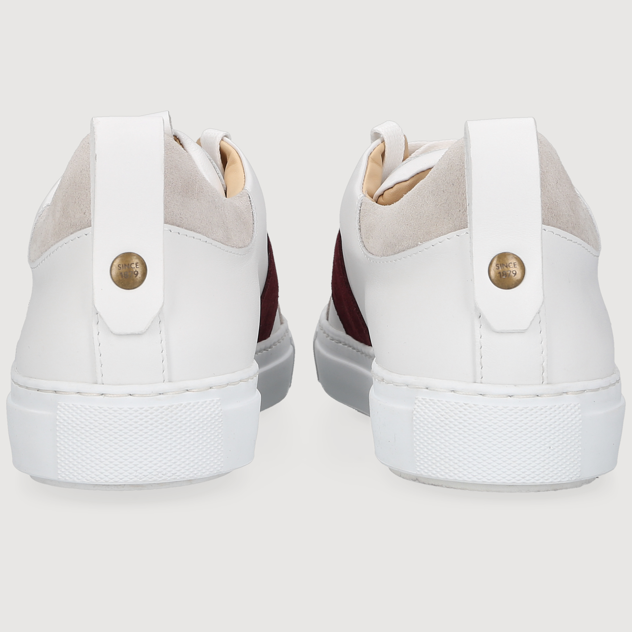 Heinrich Dinkelacker Herren Sneaker Turin Plain Weiß/Bordo