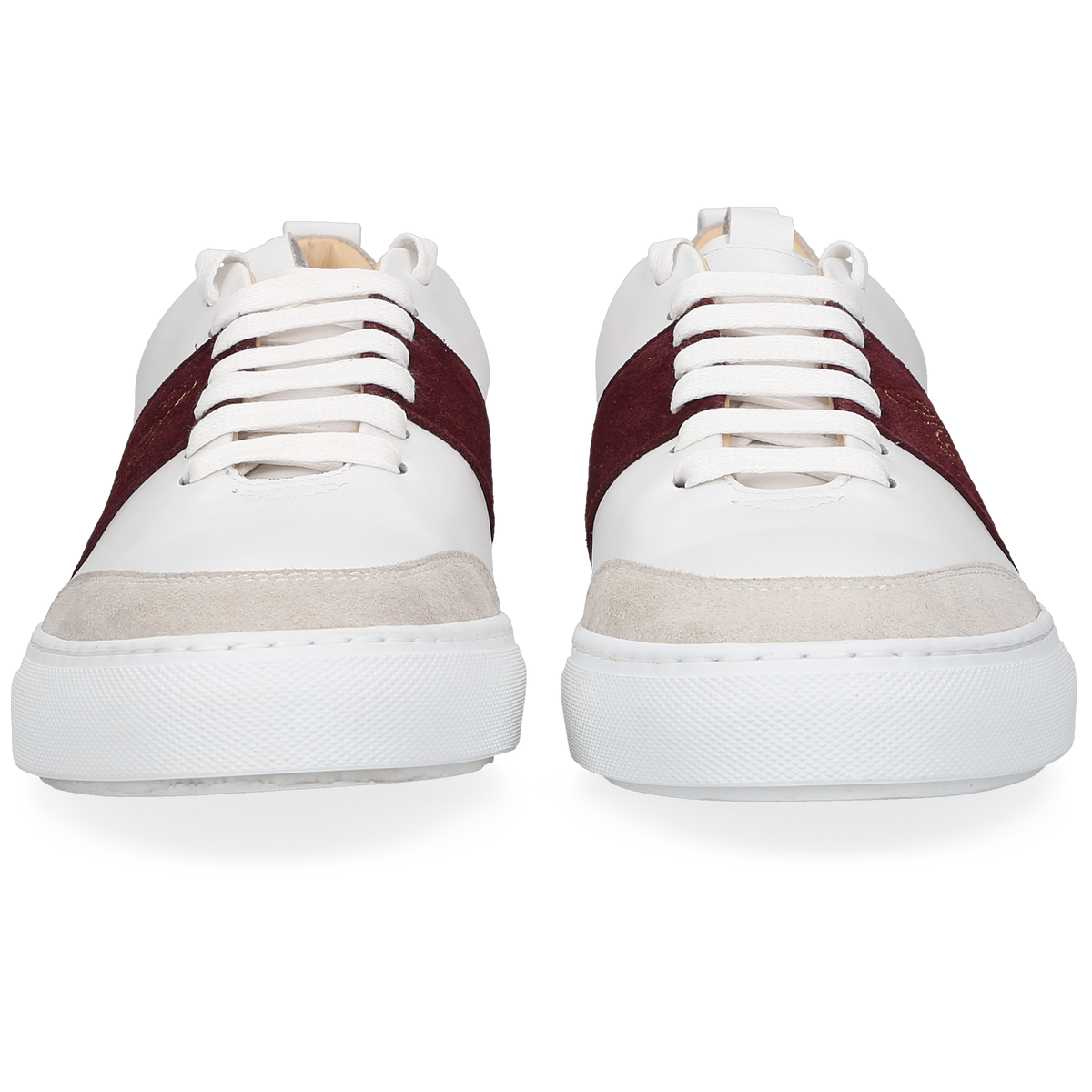 Heinrich Dinkelacker Men's Sneaker Turin Plain White/Bordo