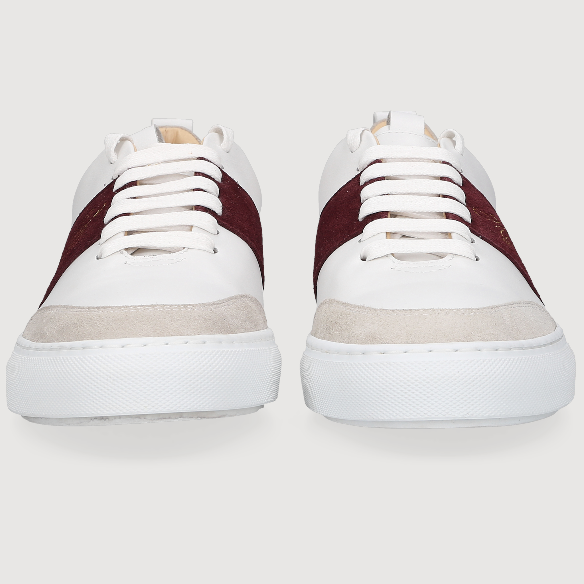 Heinrich Dinkelacker Herren Sneaker Turin Plain Weiß/Bordo