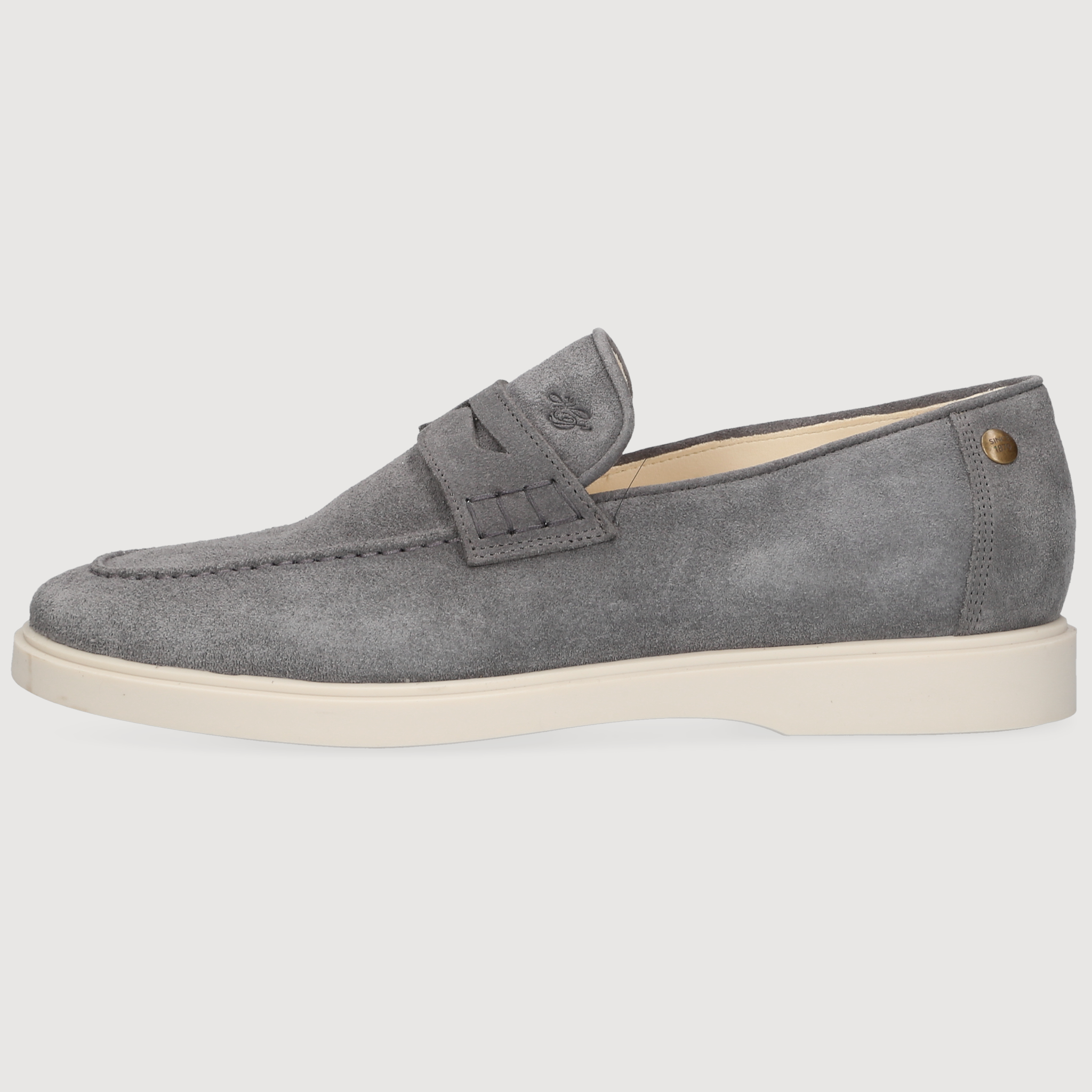 Heinrich Dinkelacker Herren Loafer Genua Penny Grau