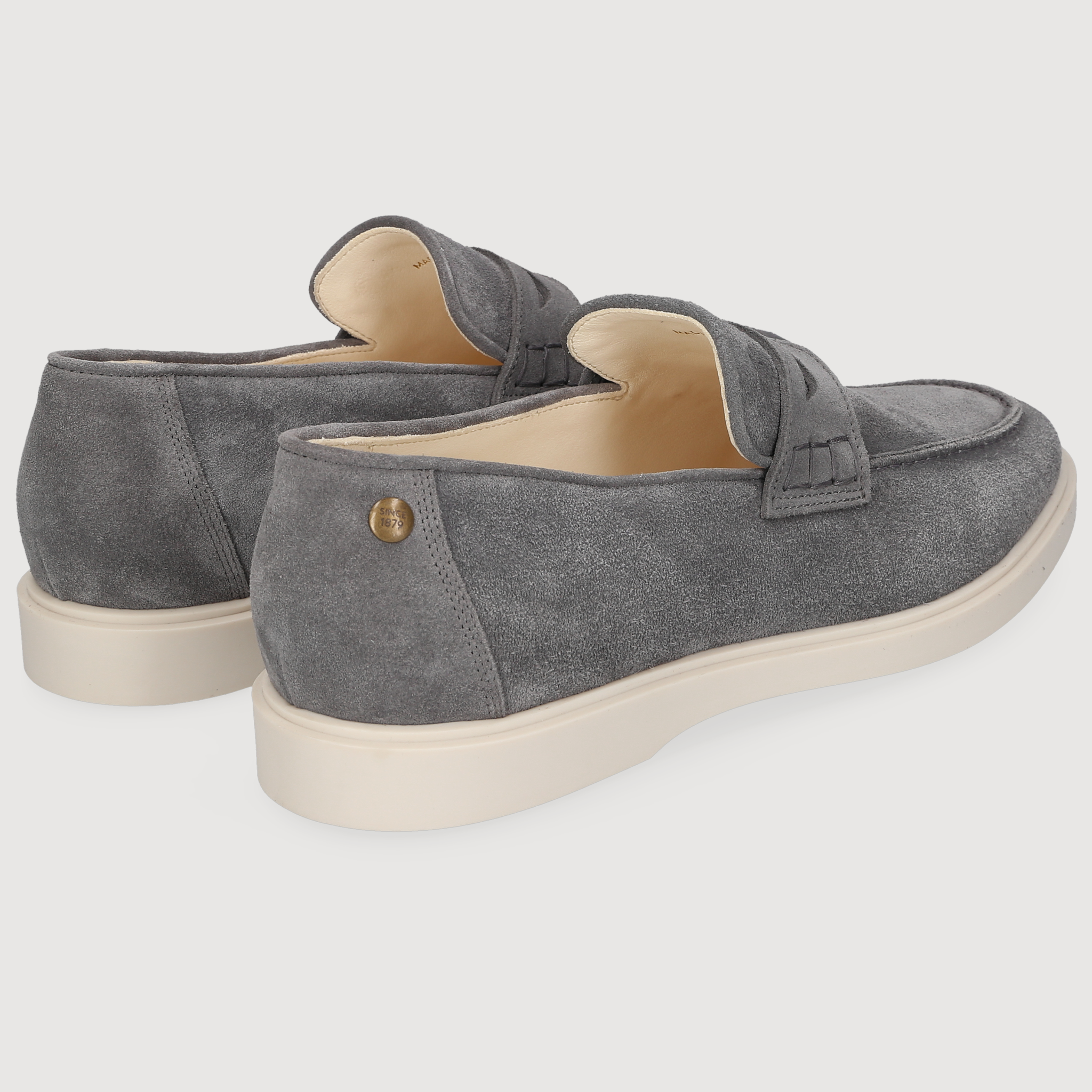 Heinrich Dinkelacker Herren Loafer Genua Penny Grau