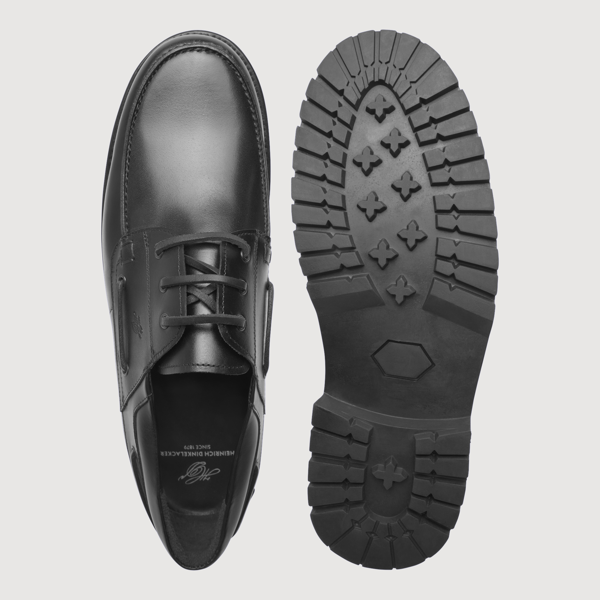 Heinrich Dinkelacker Herren Bootsschuh Miami Plain BC - Schwarz