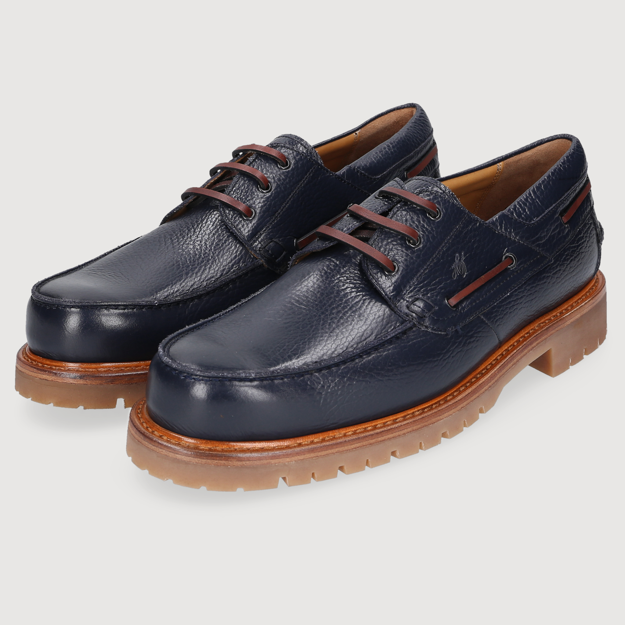 Heinrich Dinkelacker Men's Boat Shoe Miami Plain Blue