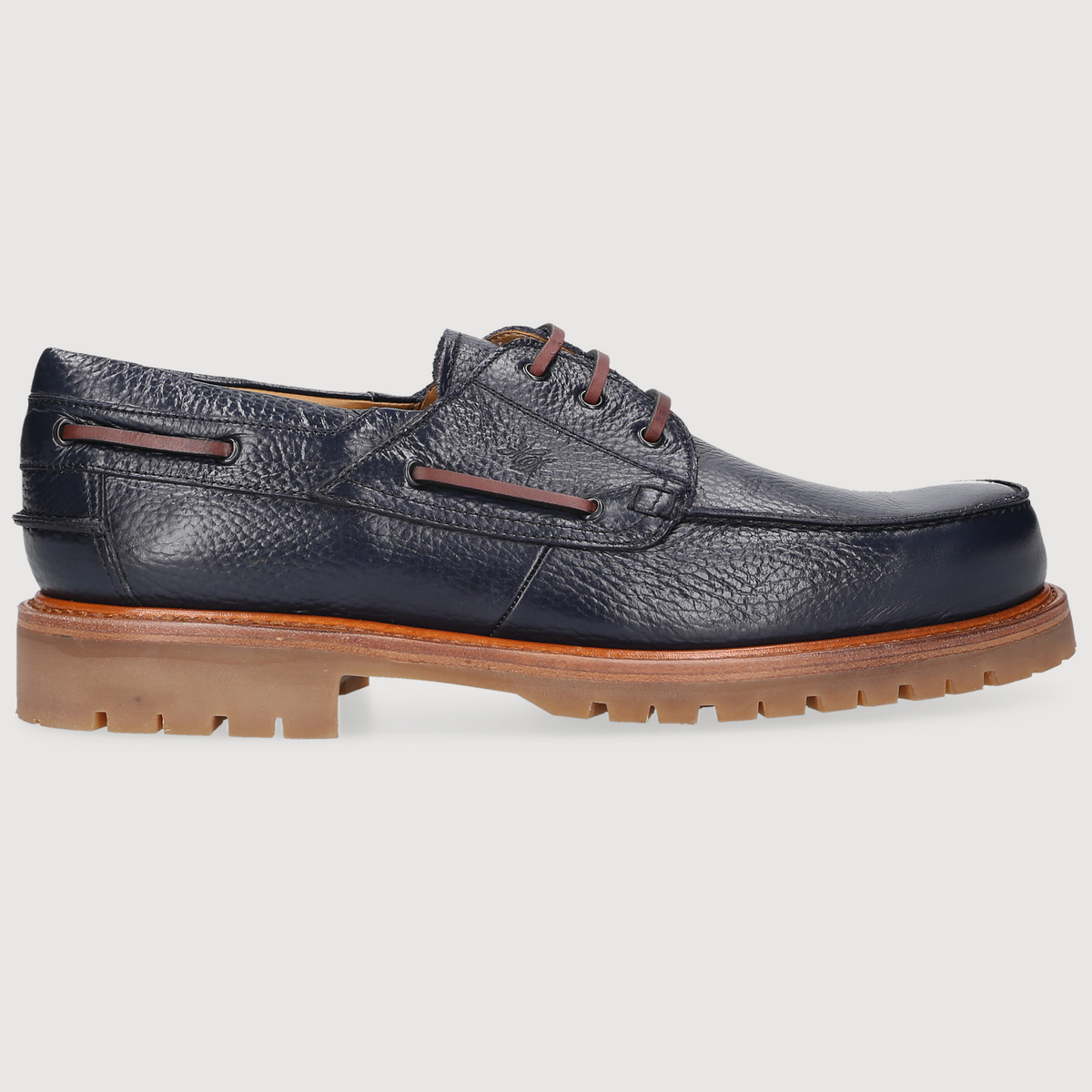Heinrich Dinkelacker Men's Boat Shoe Miami Plain Blue