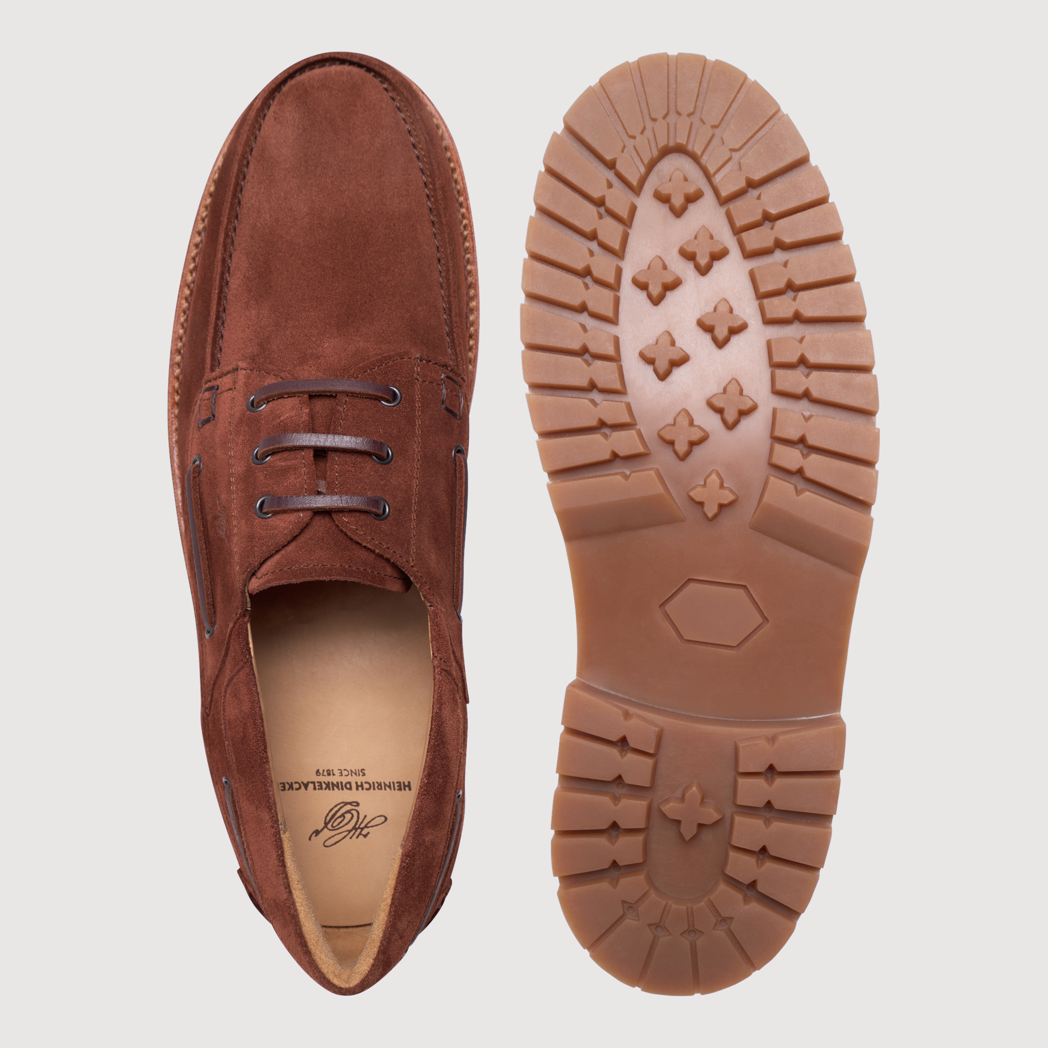 Heinrich Dinkelacker Herren Bootsschuh Miami Plain V - Rotbraun