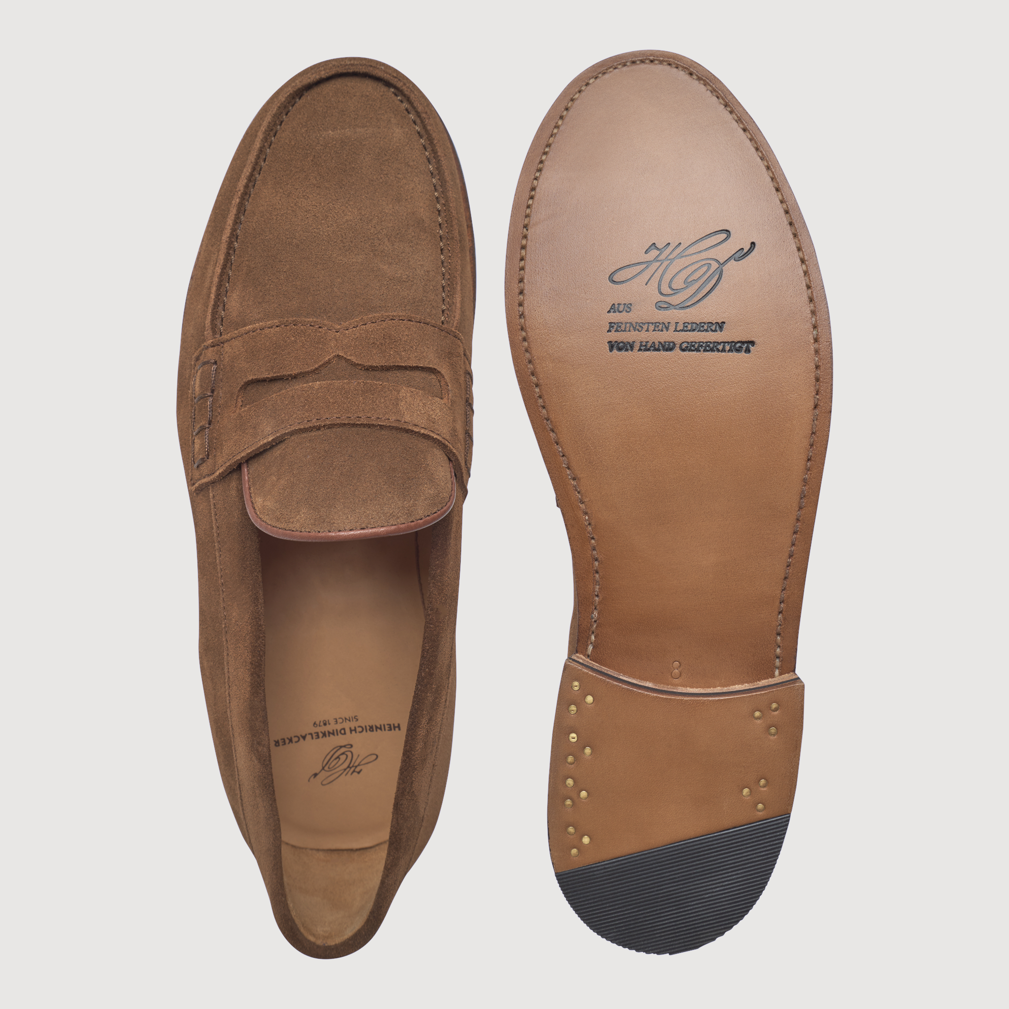 Heinrich Dinkelacker Herren Loafer Wien Plain V - Mittelbraun