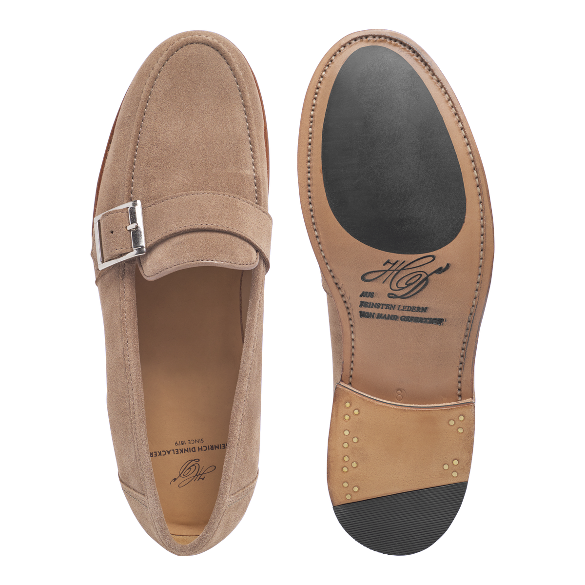 Heinrich Dinkelacker Herren Loafer Wien Single Monk V - Beige