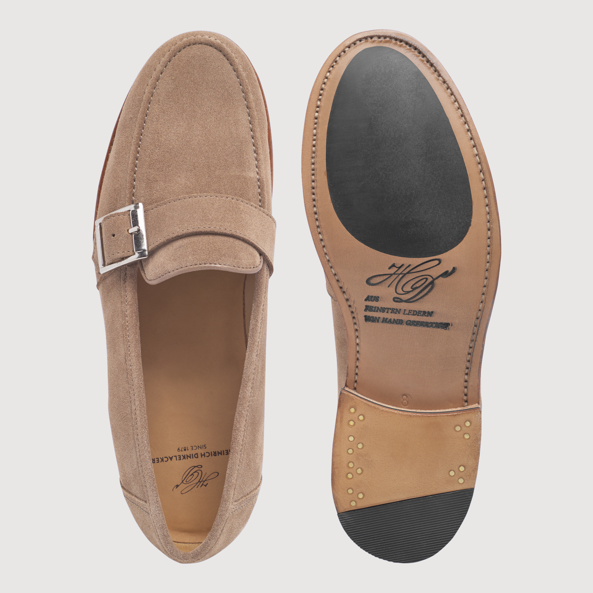 Heinrich Dinkelacker Herren Loafer Wien Single Monk V - Beige