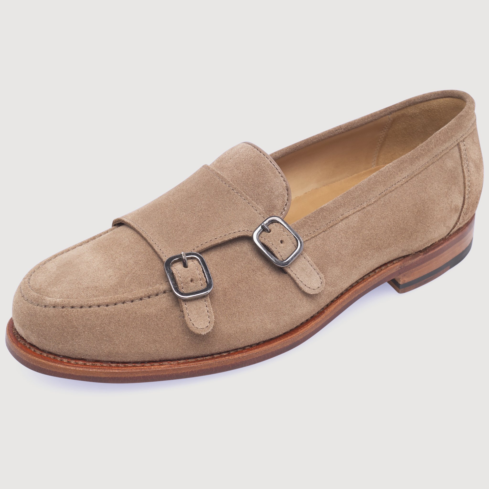 Heinrich Dinkelacker Herren Loafer Wien Double Monk V - Beige