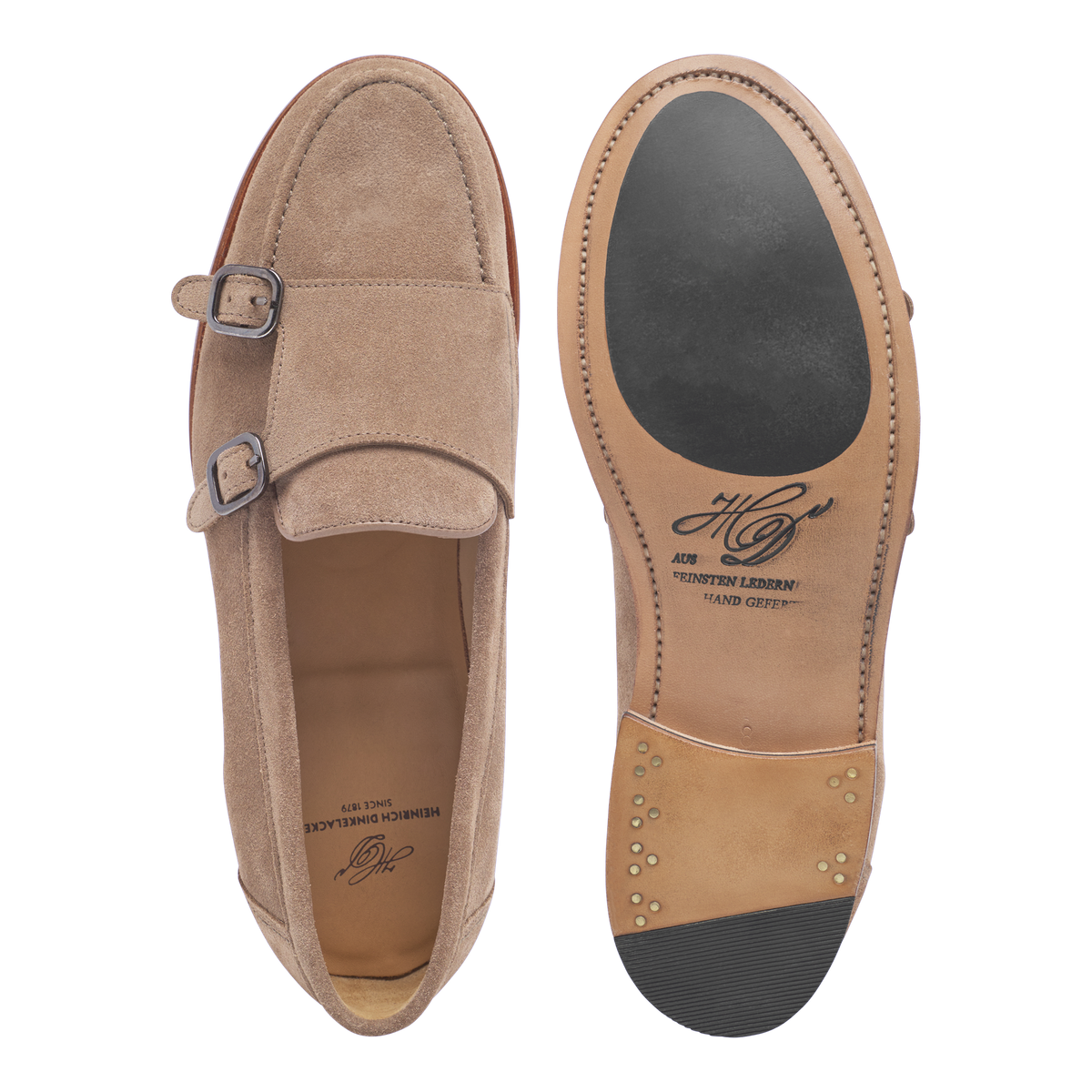 Heinrich Dinkelacker Herren Loafer Wien Double Monk V - Beige