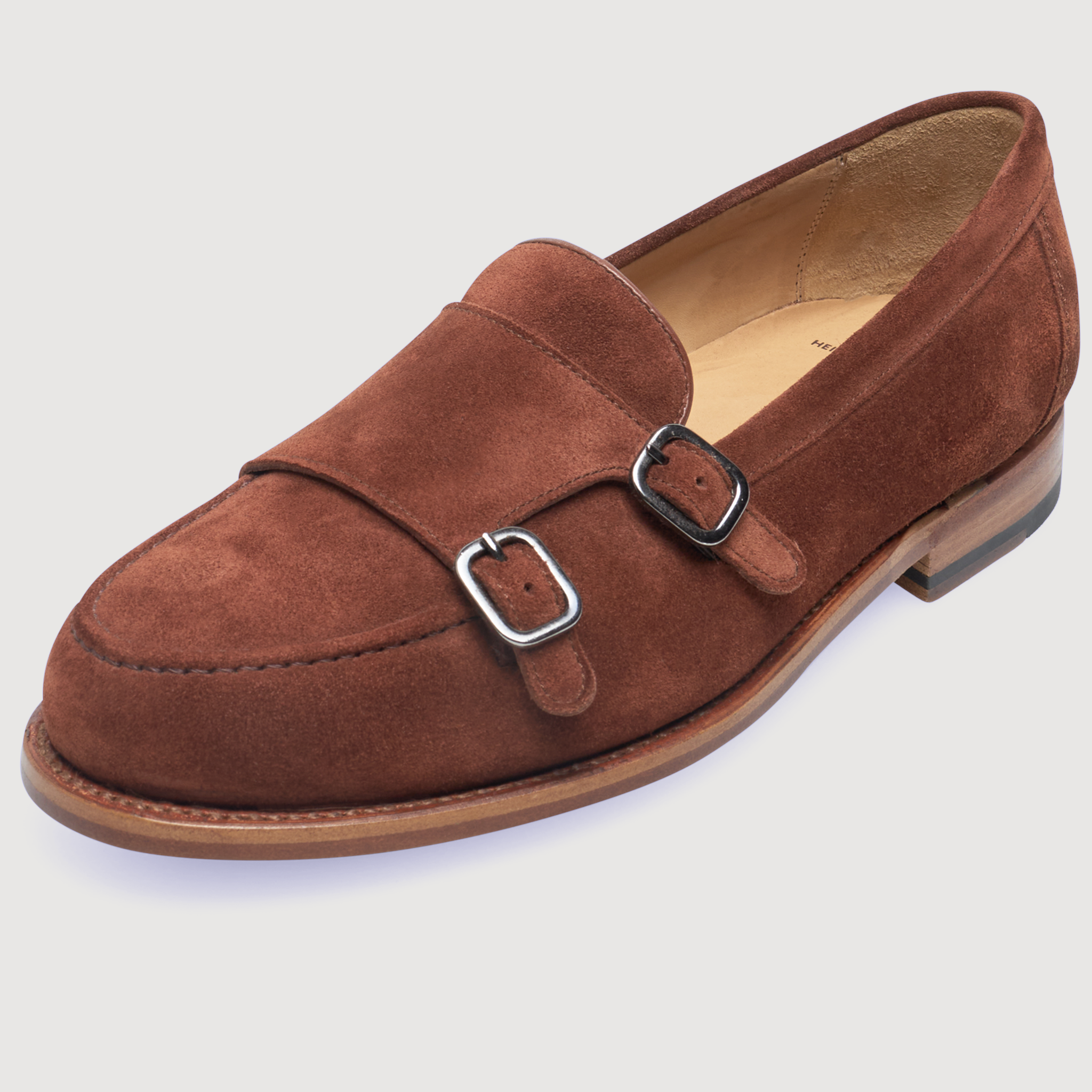 Heinrich Dinkelacker Herren Loafer Wien Double Monk V - Rotbraun