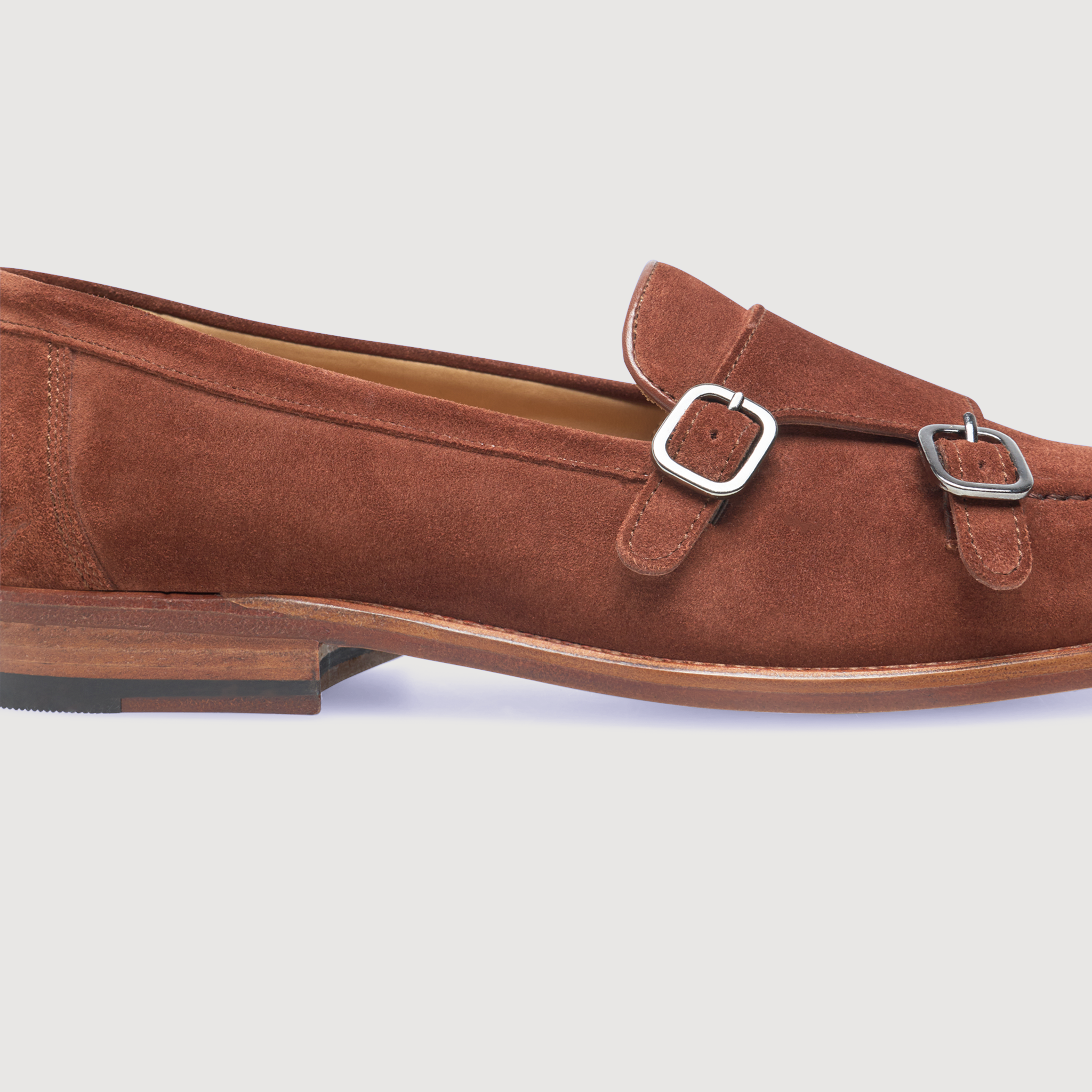 Heinrich Dinkelacker Herren Loafer Wien Double Monk V - Rotbraun