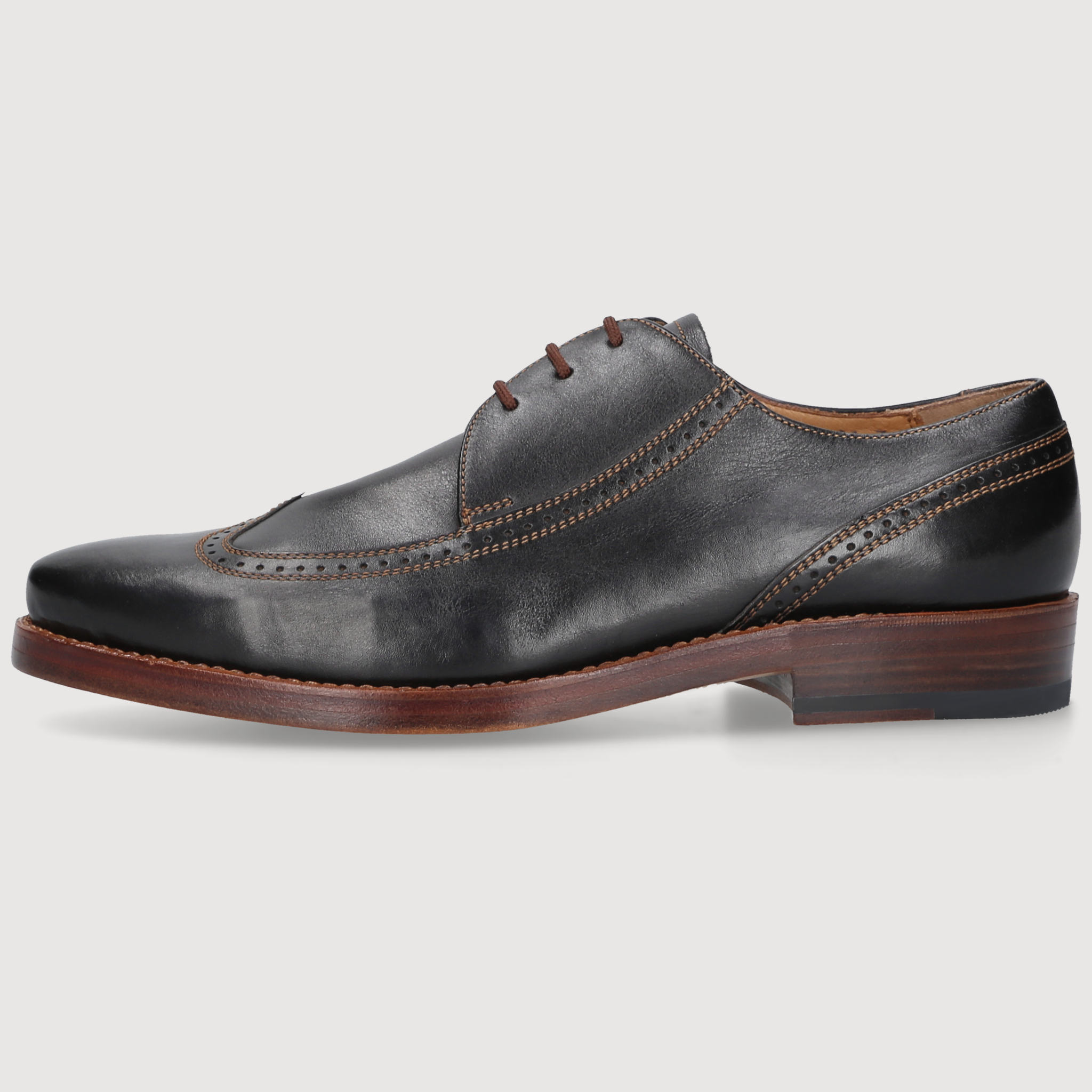Heinrich Dinkelacker Herren Klassiker Rom Full-Brogue Schwarz