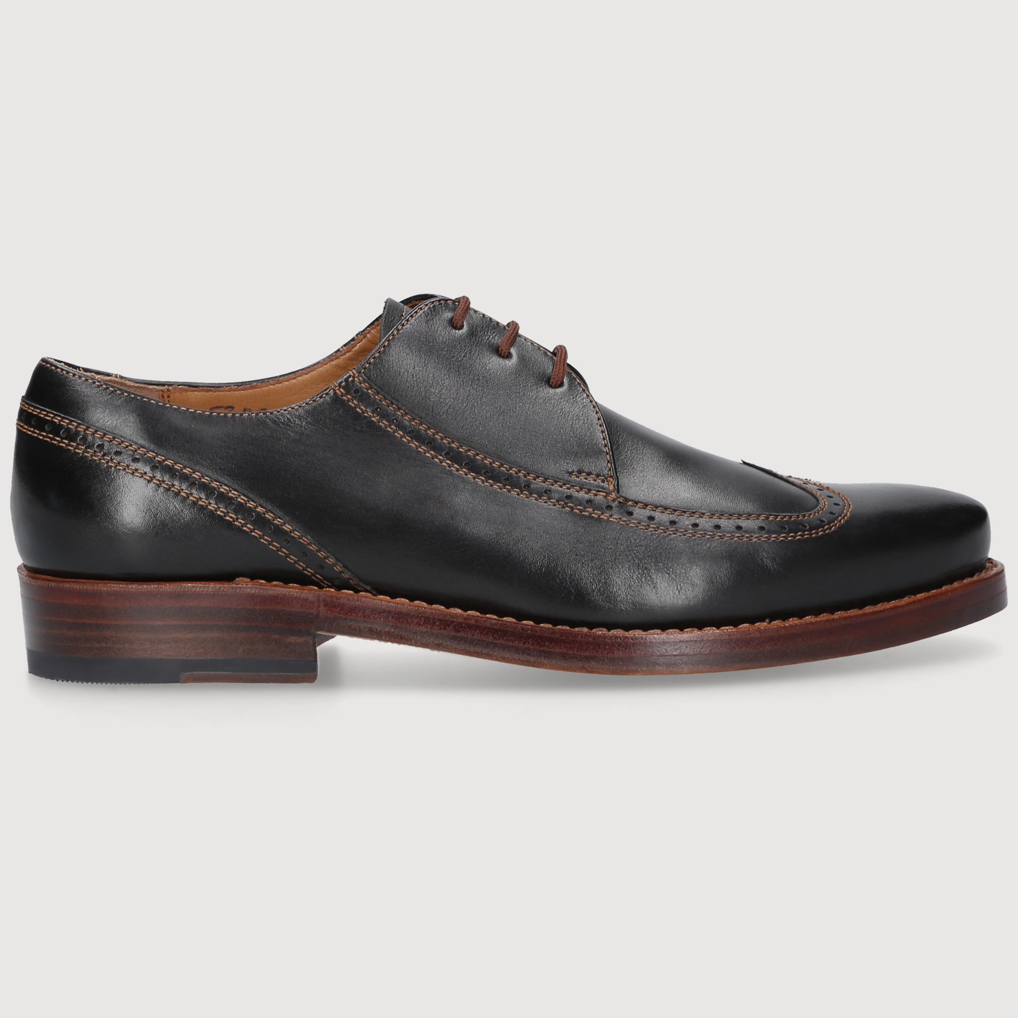 Heinrich Dinkelacker Herren Klassiker Rom Full-Brogue Schwarz