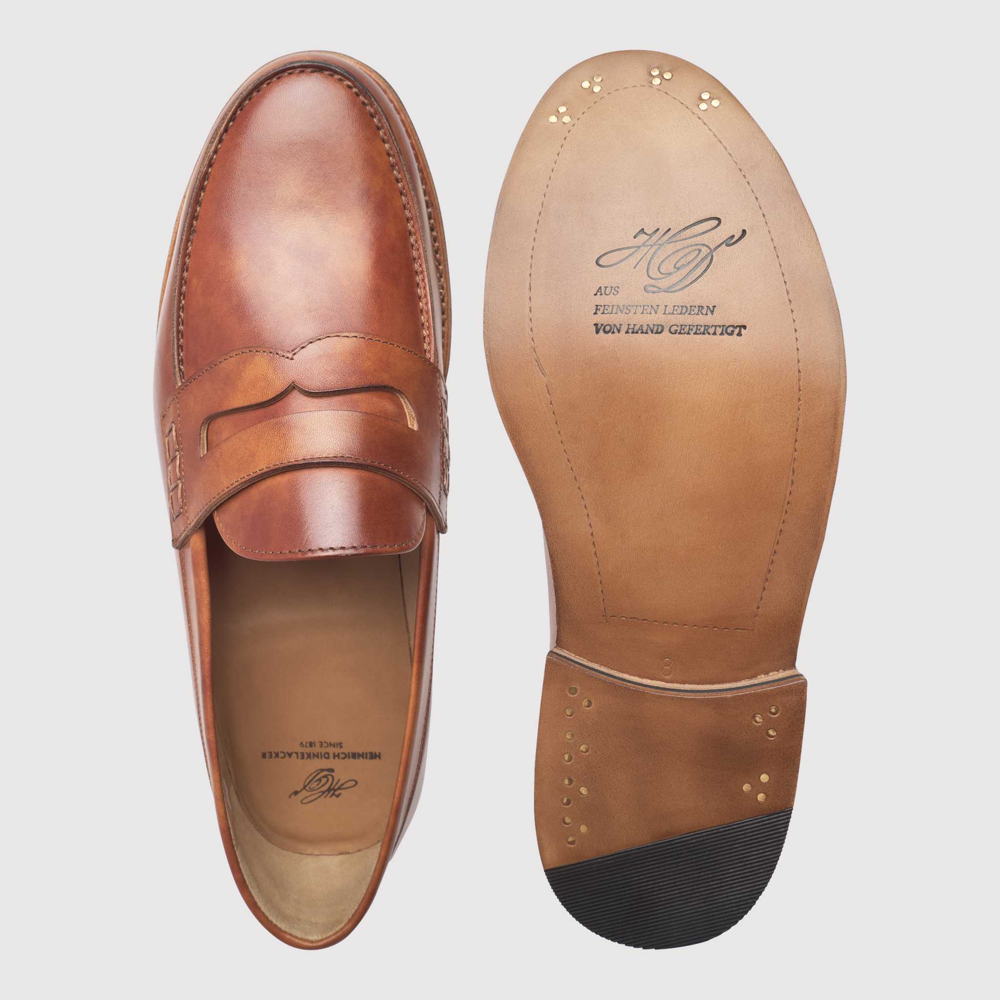 Heinrich Dinkelacker Herren Loafer Janosh K Plain TC - Cognac