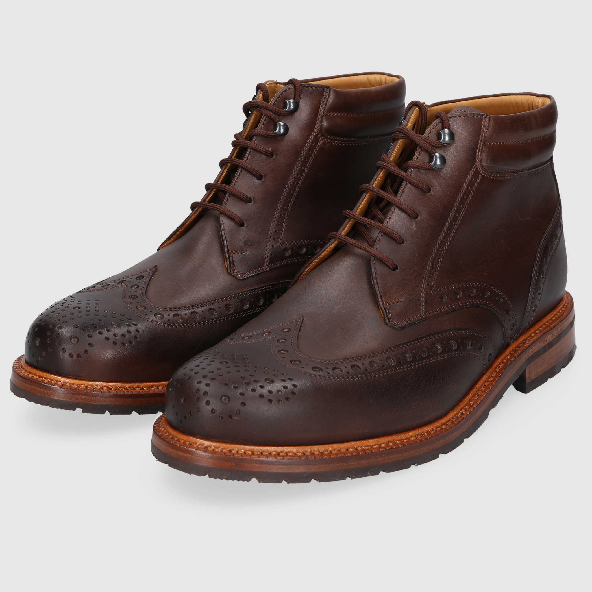 Heinrich Dinkelacker Herren Stiefeletten Janosh Full Brogue H - Dunkelbraun
