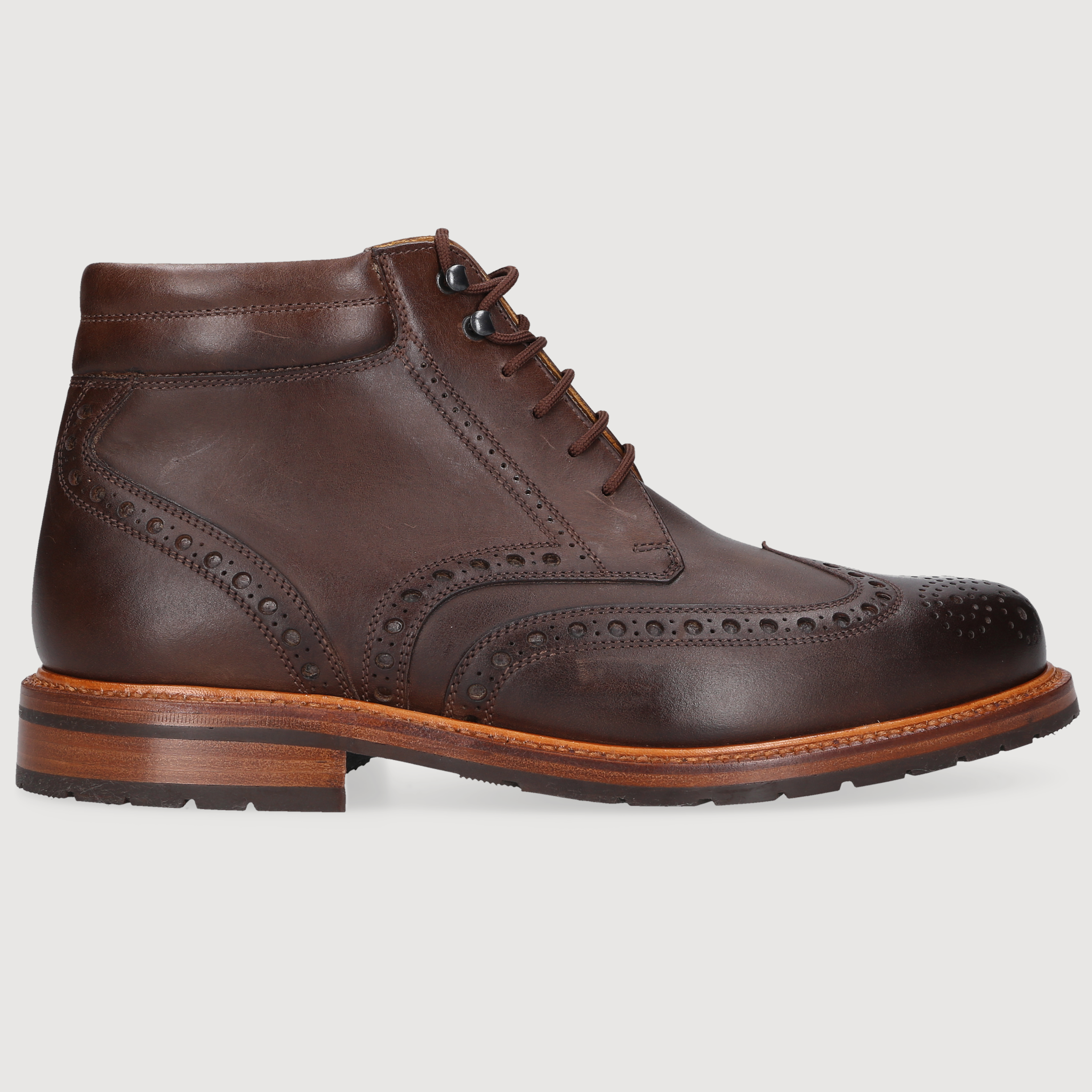 Heinrich Dinkelacker Herren Stiefeletten Janosh Full Brogue H - Dunkelbraun