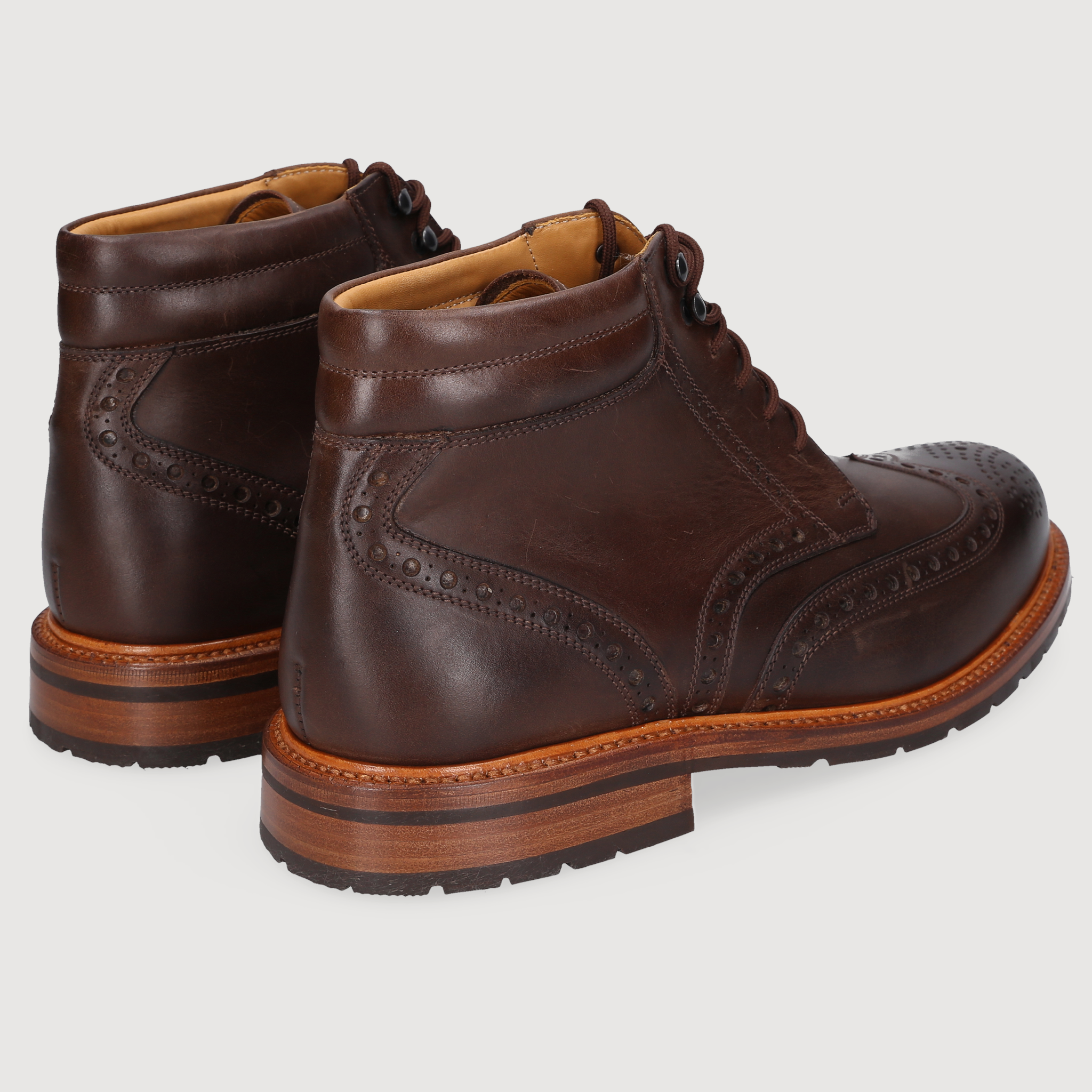 Heinrich Dinkelacker Herren Stiefeletten Janosh Full Brogue H - Dunkelbraun