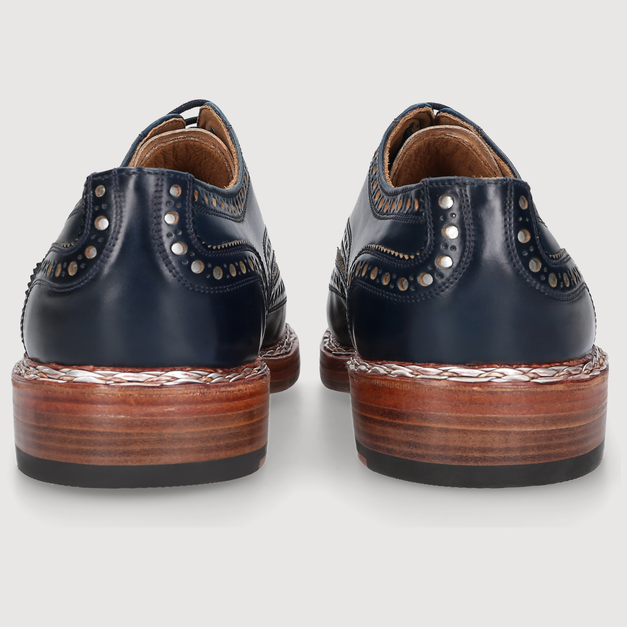 Heinrich Dinkelacker Herren Klassiker Buda Full-Brogue Navy/Silver