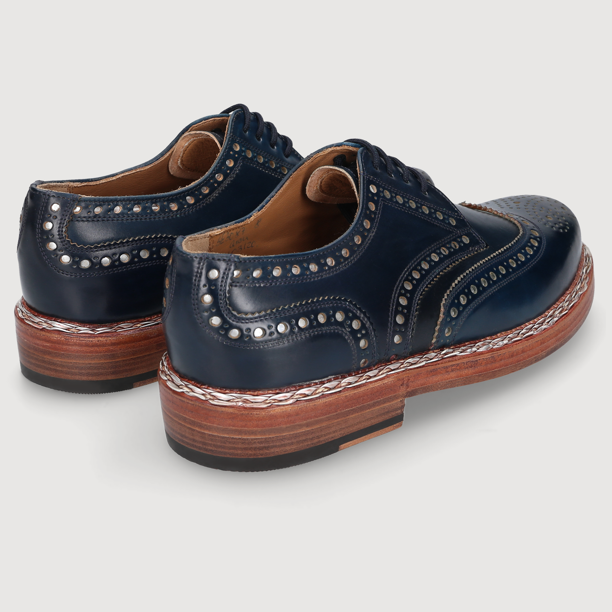 Heinrich Dinkelacker Herren Klassiker Buda Full-Brogue Navy/Silver