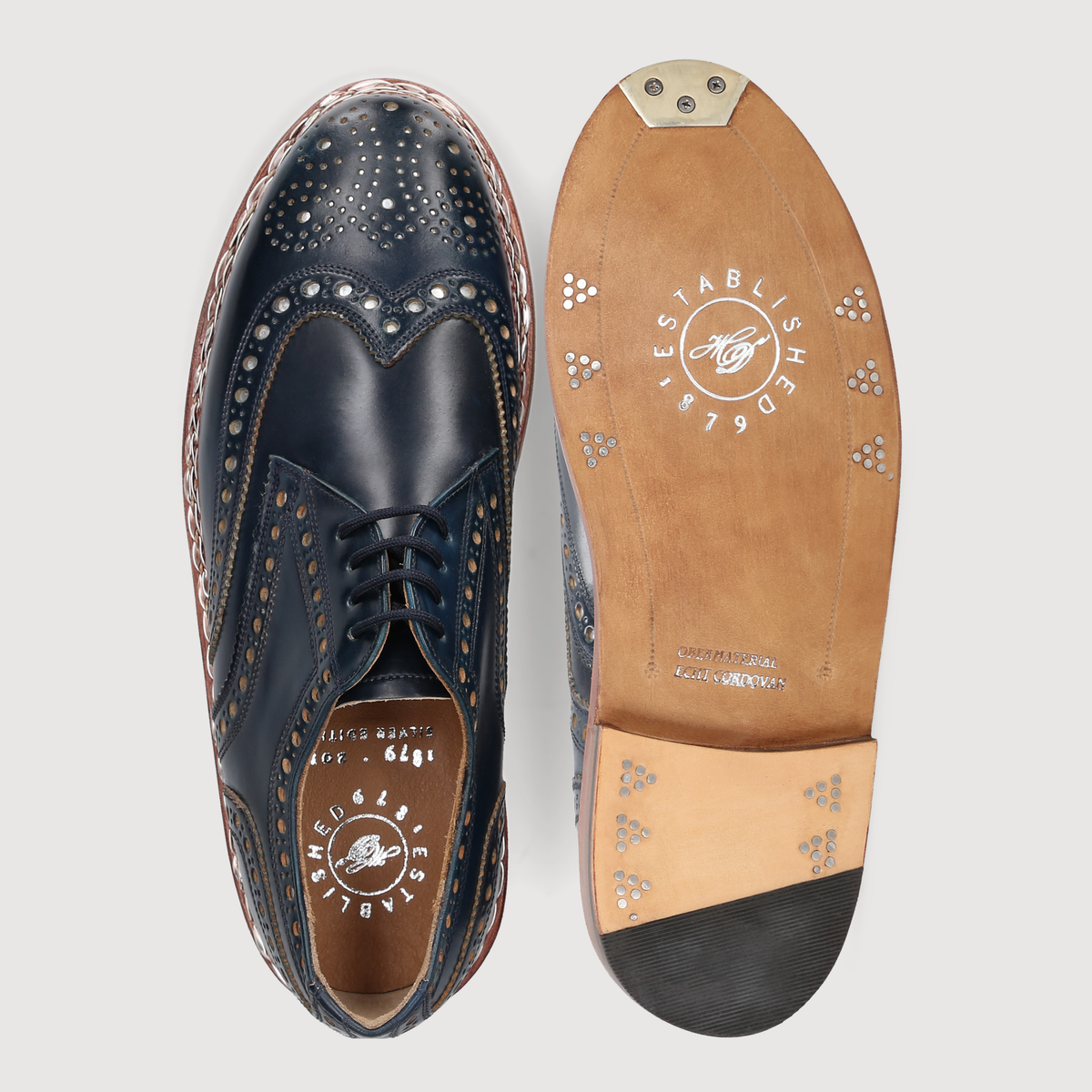 Rio Full Brogue C+ - Navy/Silver
