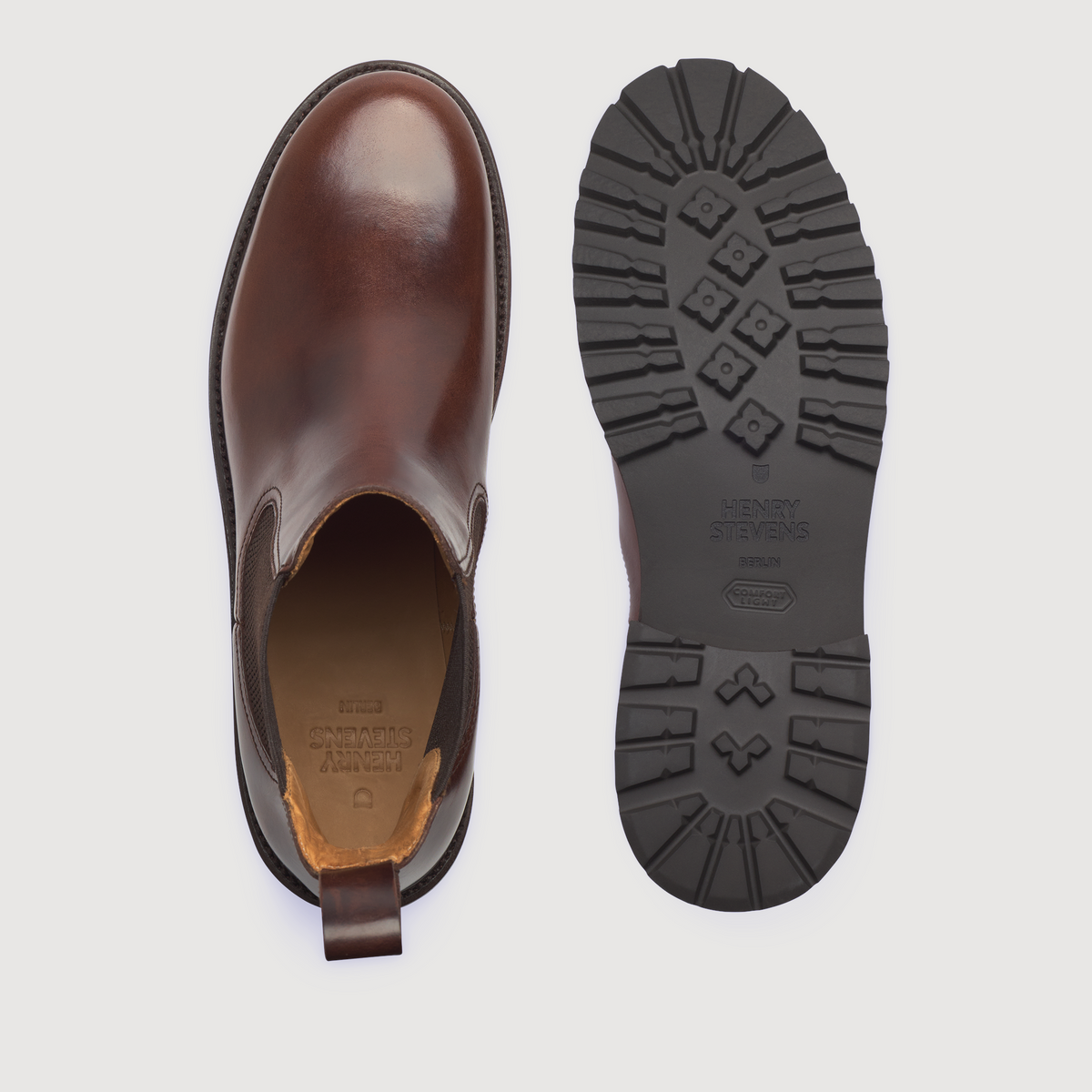 Henry Stevens Herren Boot Harry Plain Dunkelbraun