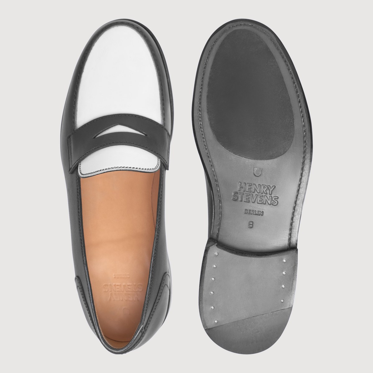 Henry Stevens Herren Loafer Haywood PL - Schwarz/Weiß