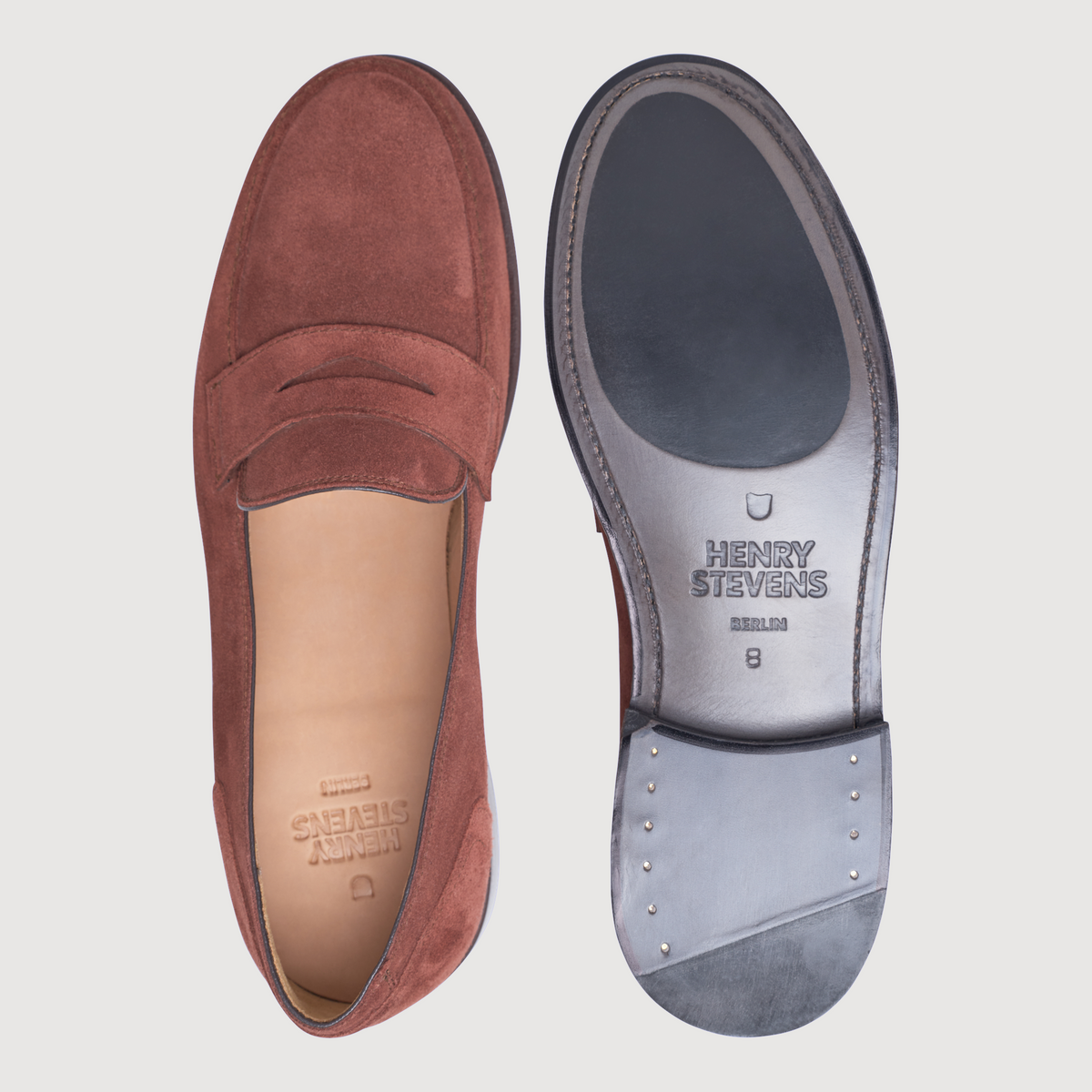 Henry Stevens Herren Loafer Haywood PL - Rotbraun