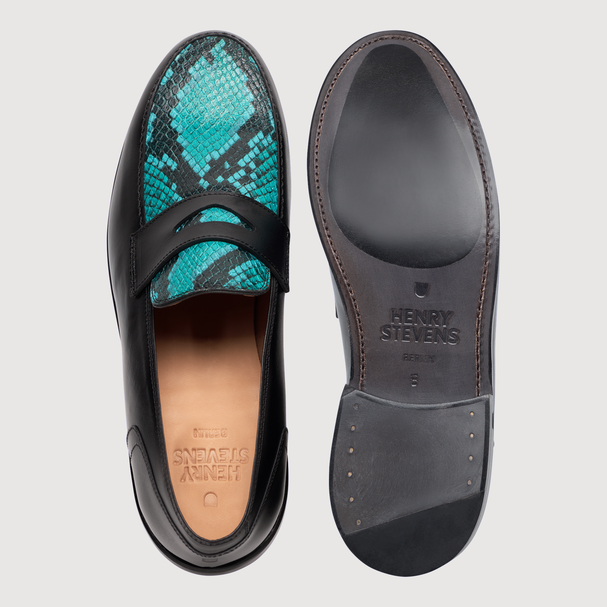 Henry Stevens Herren Loafer Haywood PL - Schwarz/Blau