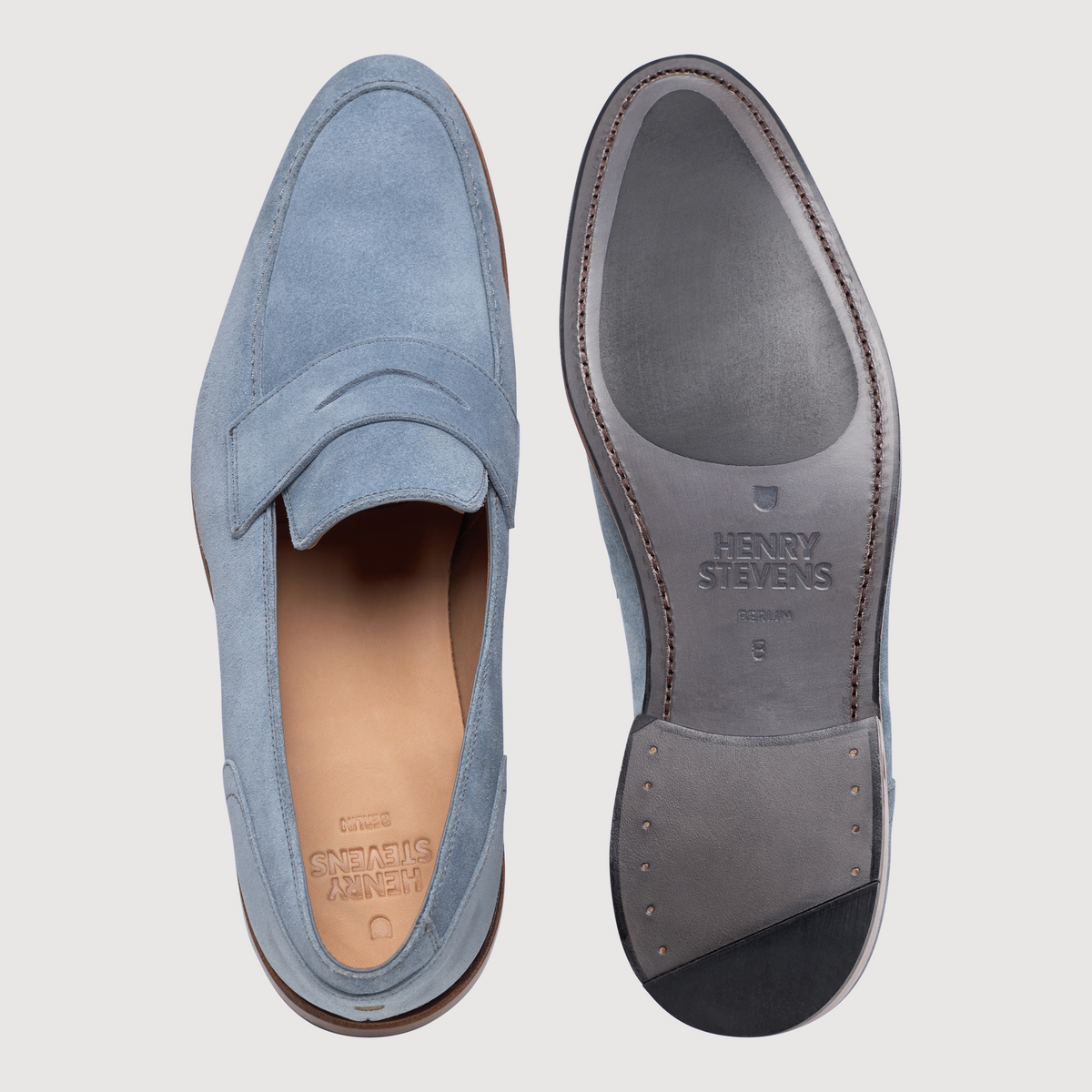 Henry Stevens Herren Loafer Marshall PL - Blaugrau