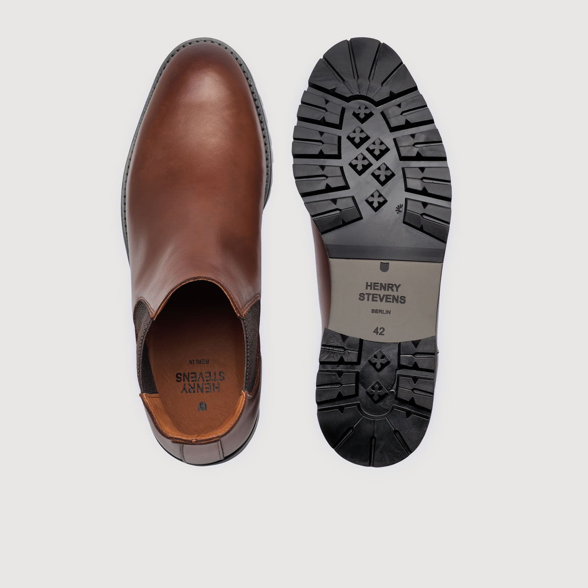 Henry Stevens Herren Boot Wallace Plain Dunkelbraun