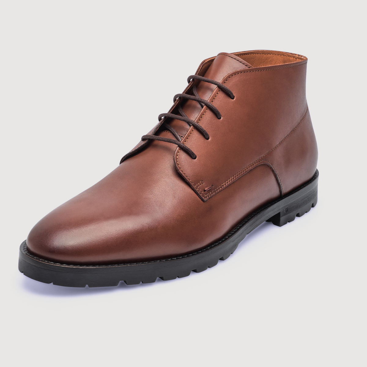 Henry Stevens Herren Boot Wallace Plain Dunkelbraun