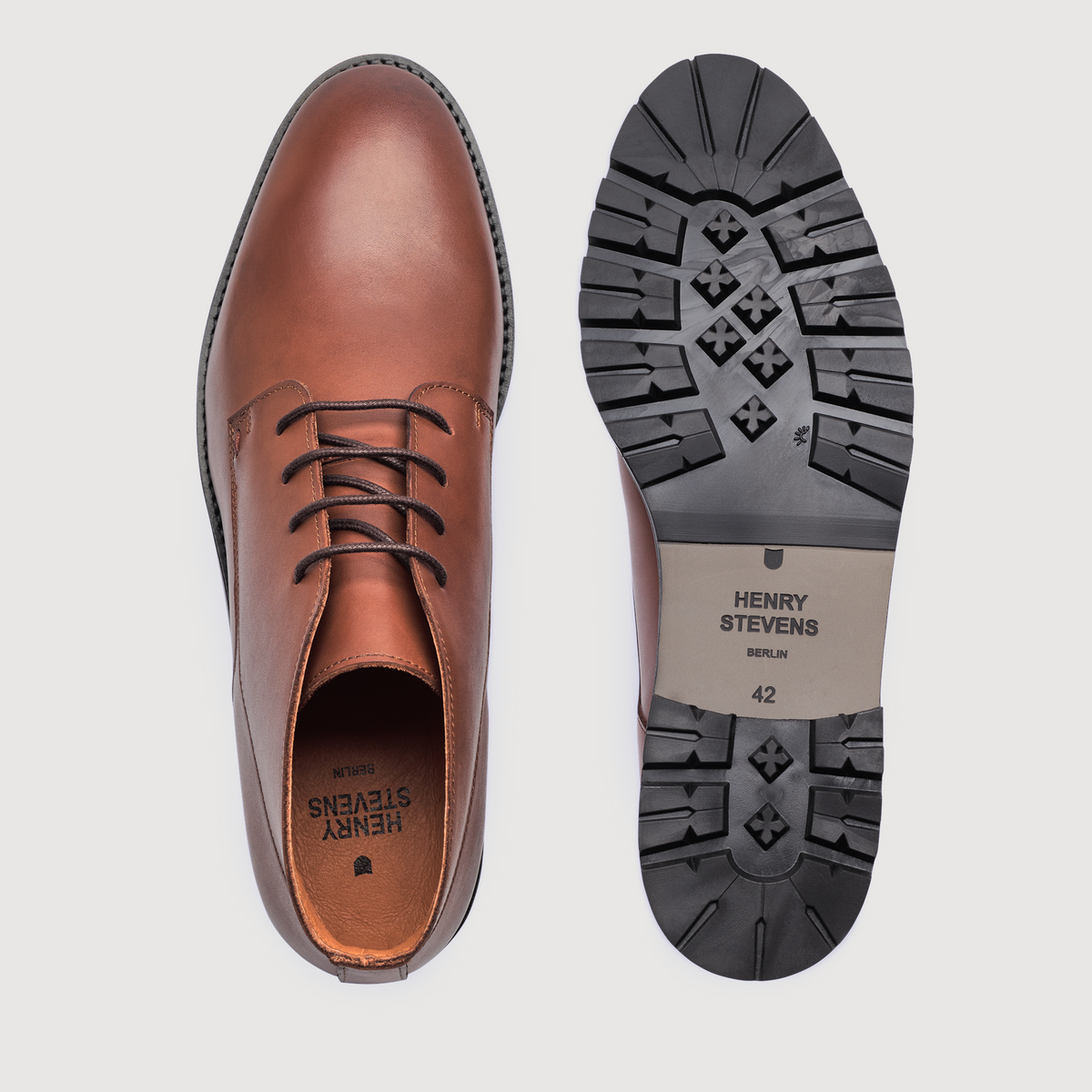 Henry Stevens Herren Boot Wallace Plain Dunkelbraun