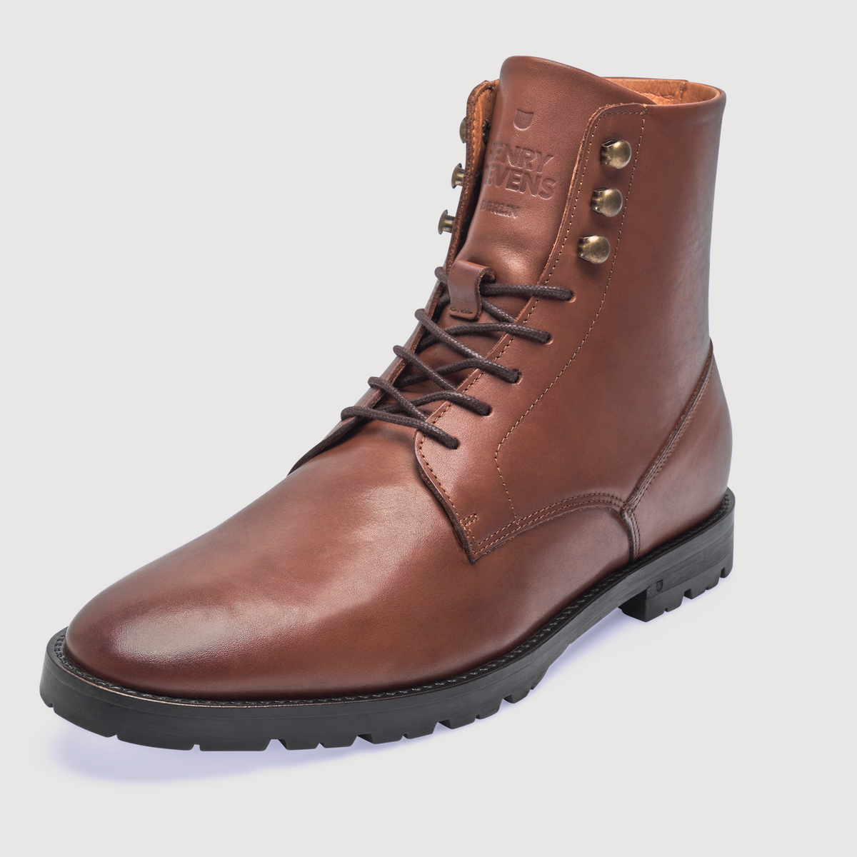 Henry Stevens Herren Boot Wallace Plain Dunkelbraun