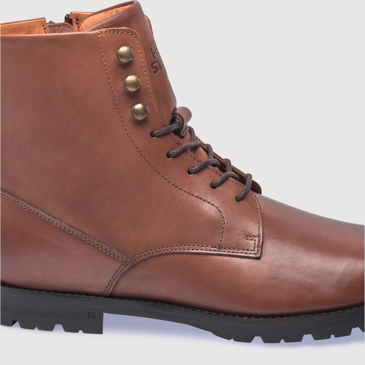 Henry Stevens Herren Boot Wallace Plain Dunkelbraun