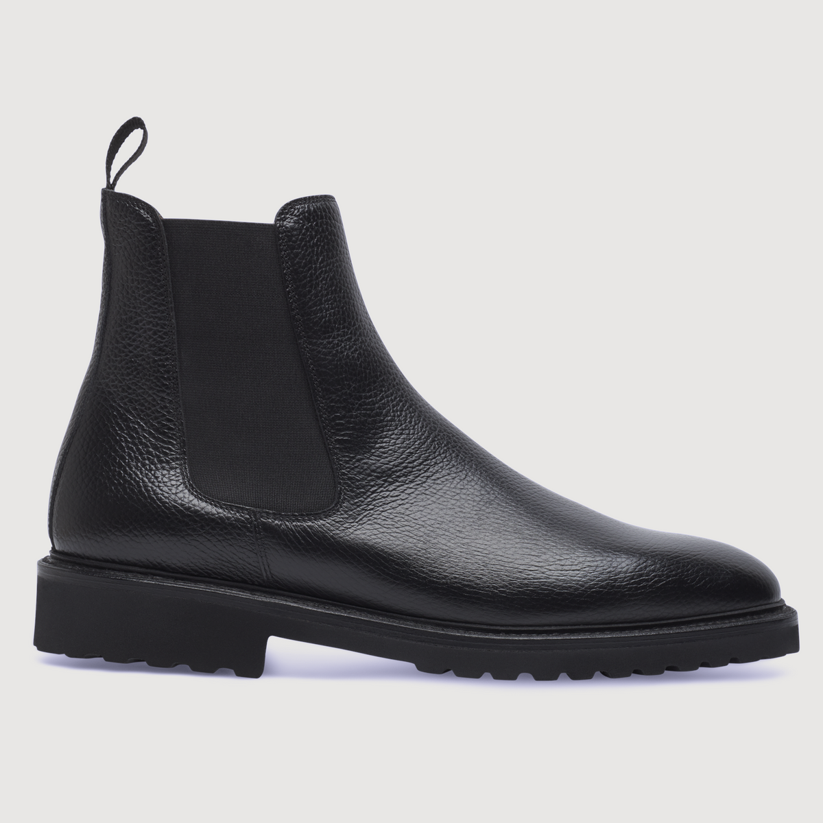Henry Stevens Herren Boot Winston Plain Schwarz