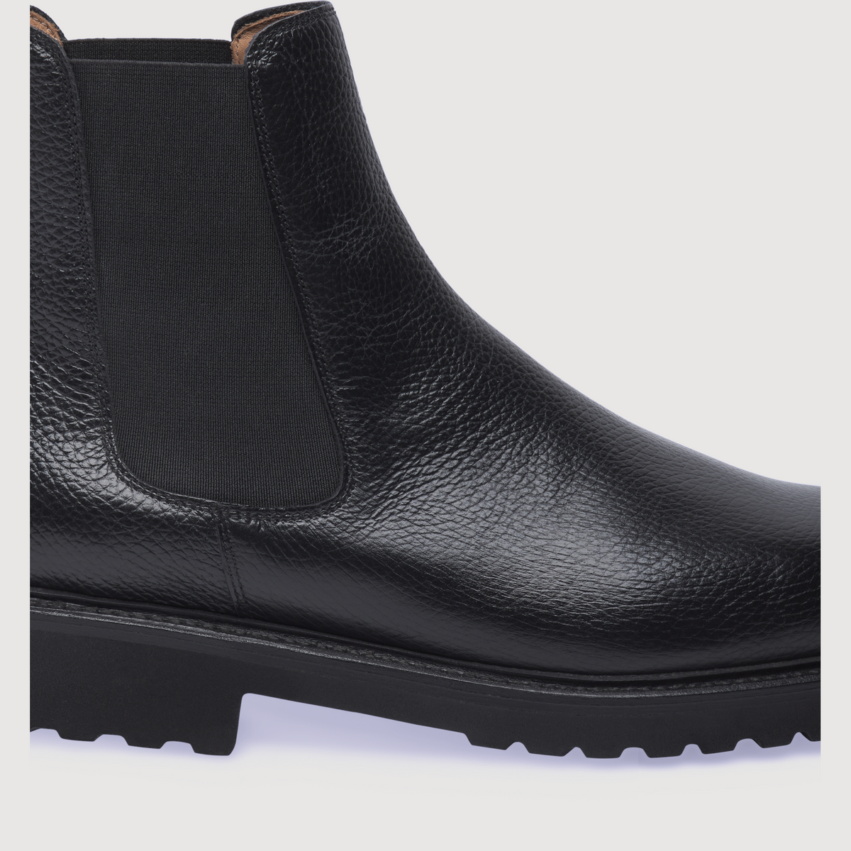 Henry Stevens Herren Boot Winston Plain Schwarz