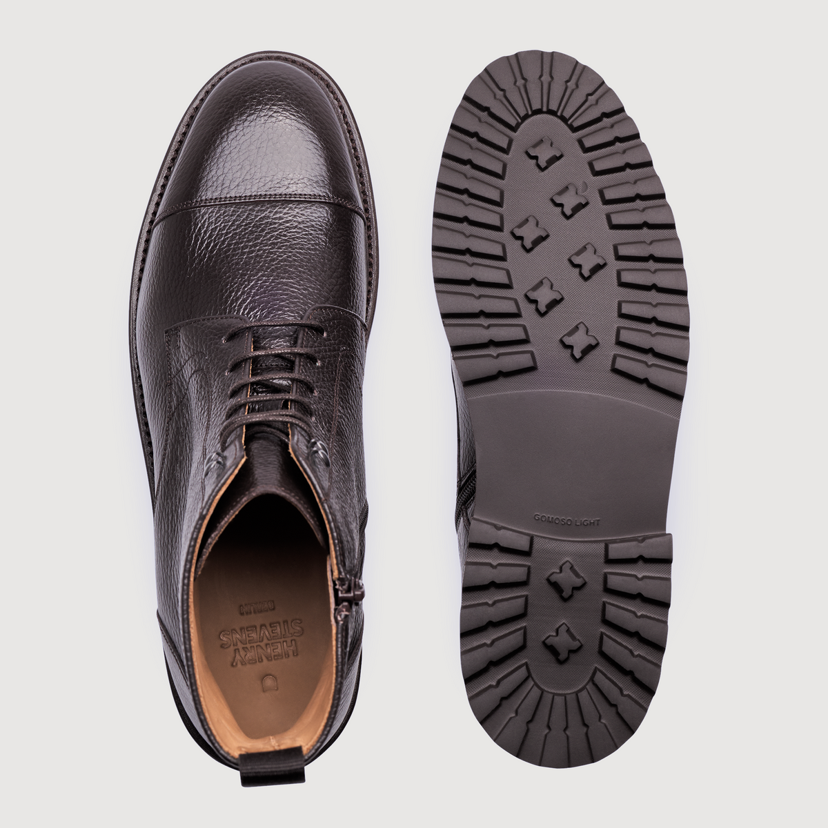 Henry Stevens Herren Boot Winston Captoe Dunkelbraun