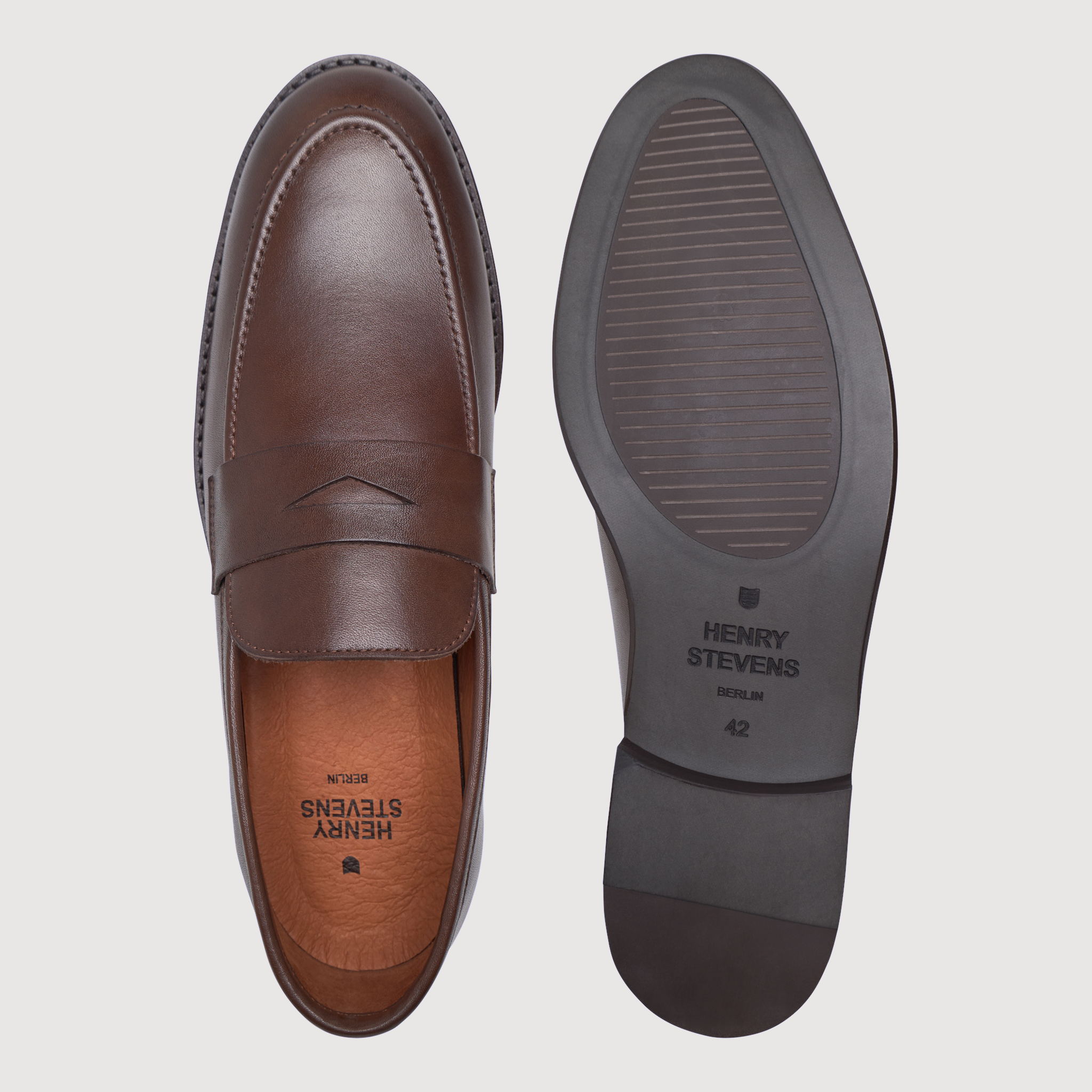 Henry Stevens Herren Loafer Wallace PL - Dunkelbraun