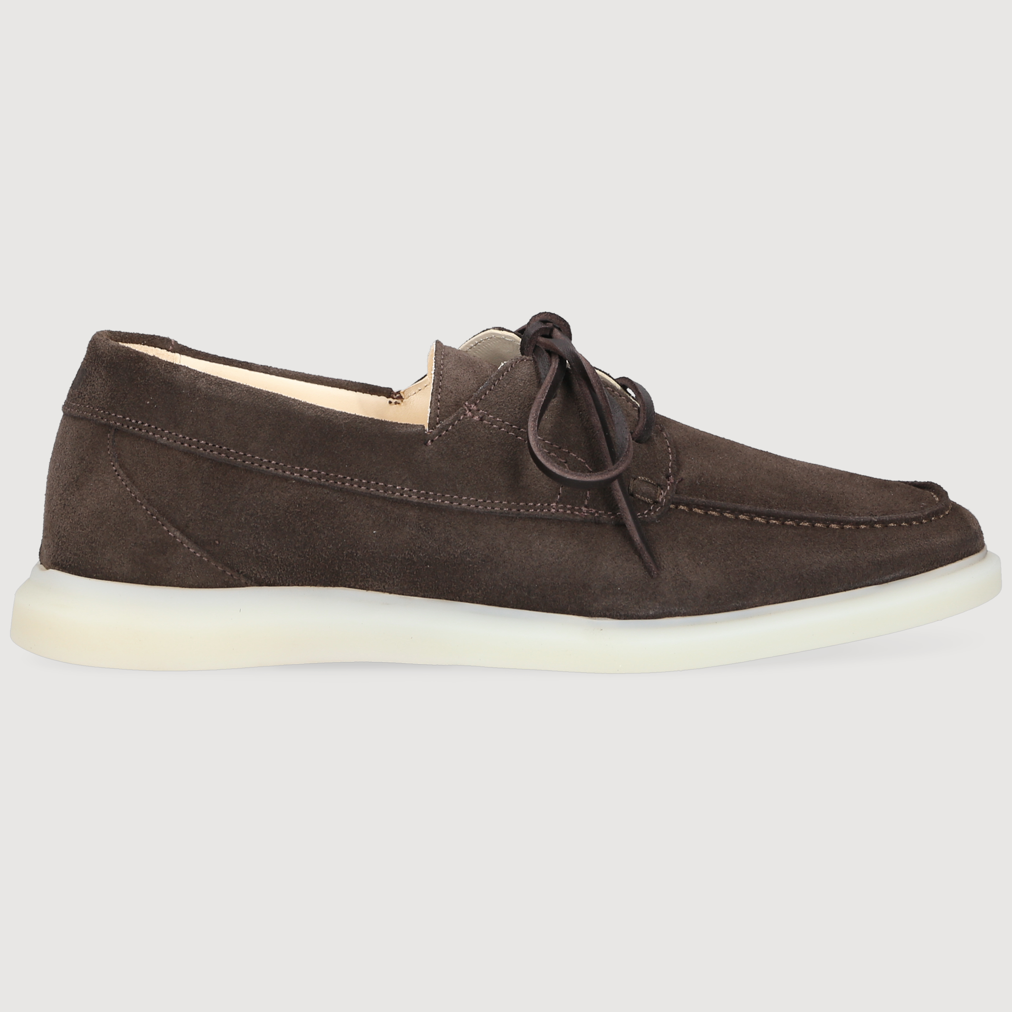 Henry Stevens Men's Boat Shoe Elia Plain Dark Brown