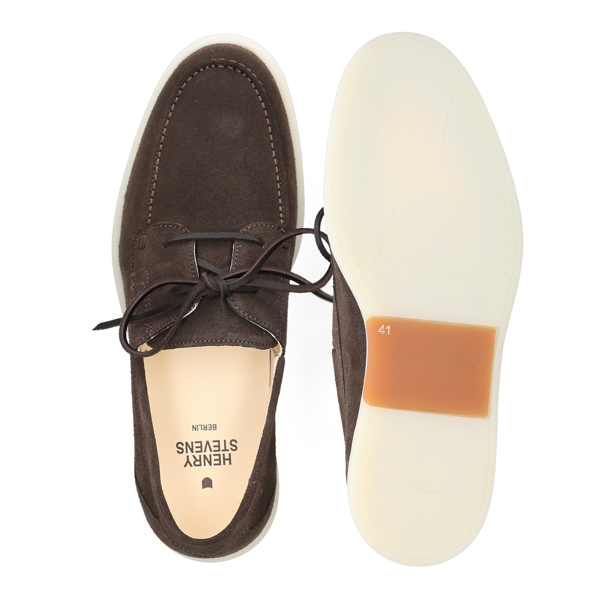 Henry Stevens Herren Bootsschuh Elia Plain Dunkelbraun